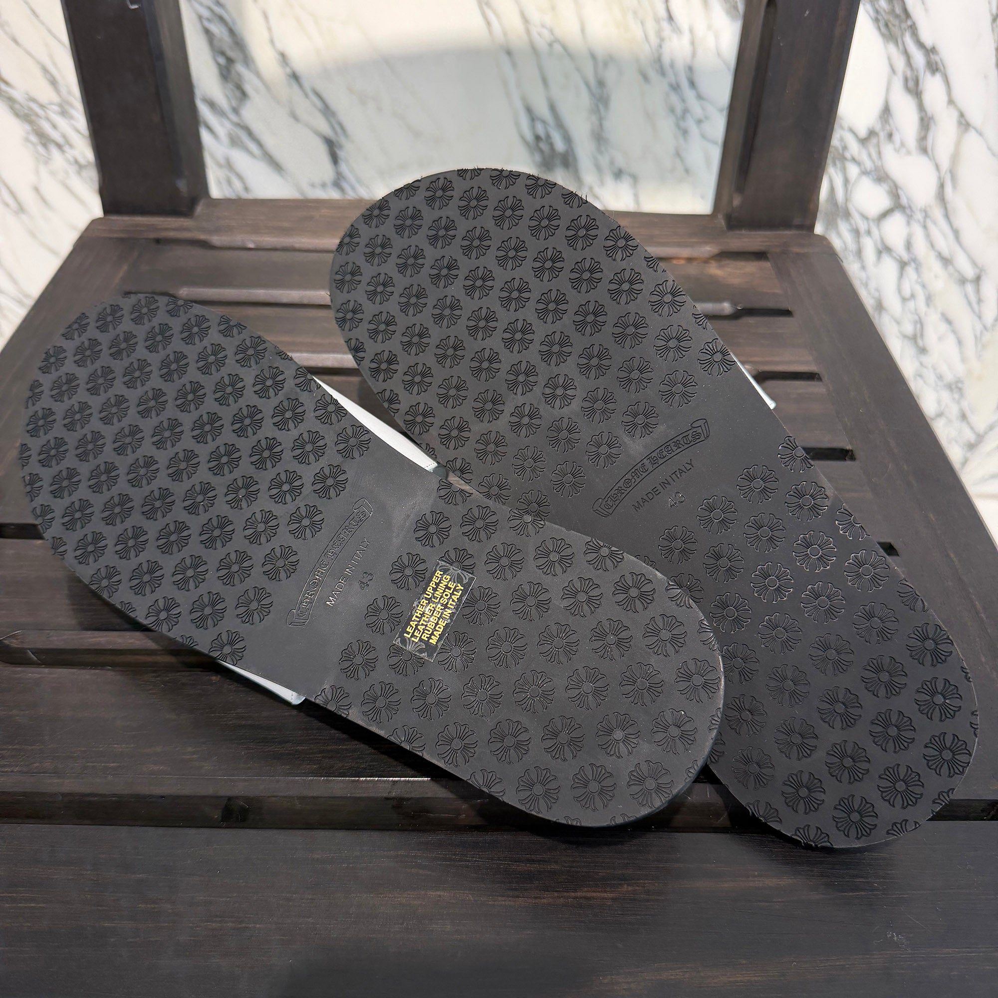 CHROME HEARTS Leather Cross Patch Sandals Size 43 (約27.5cm～28.0cm) クロムハーツ レザークロスパッチ サンダル サイズ43 (約27.5cm～28.0cm)