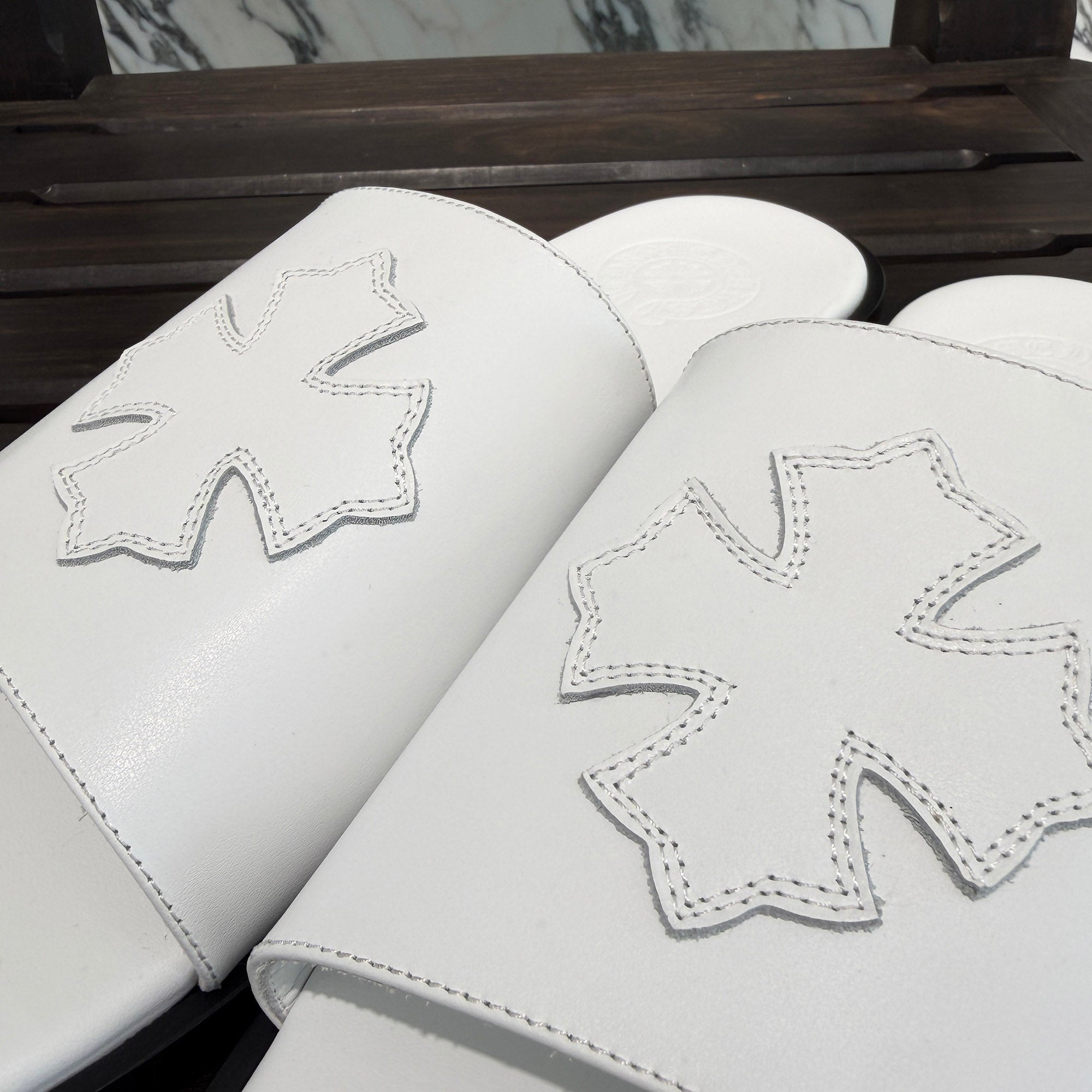 CHROME HEARTS Leather Cross Patch Sandals Size 43 (約27.5cm～28.0cm) クロムハーツ レザークロスパッチ サンダル サイズ43 (約27.5cm～28.0cm)