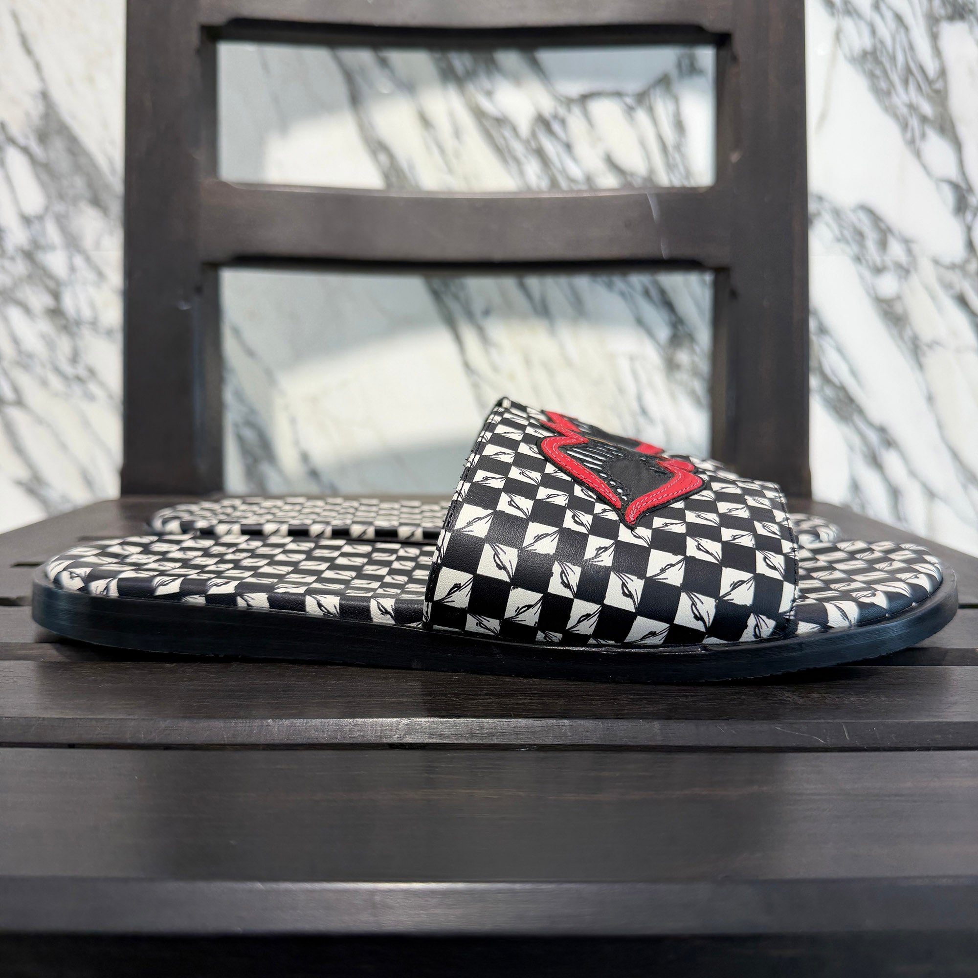 CHROME HEARTS × MATTY BOY 99Eyes Chomper Patch Leather Sandals Size 42 (約26.5cm～27.0cm) クロムハーツ×マッティボーイ 99アイズ チョンパー パッチ レザーサンダル サイズ42 (約26.5cm～27.0cm)