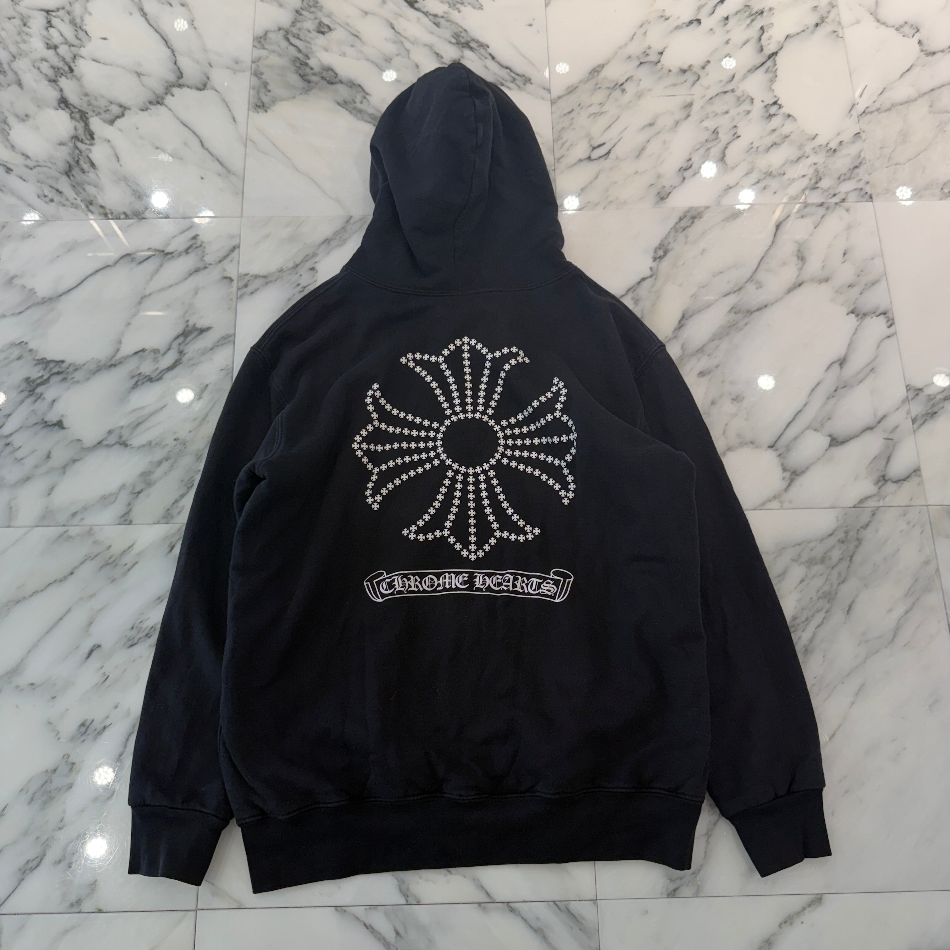 CHROME HEARTS Back CH Plus Print Thermal Zip Up Hoodie Size L クロムハーツ バック CHプラス プリント サーマル ジップアップフーディ サイズL