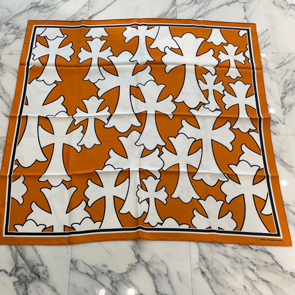 CHROME HEARTS Cemetery Cross Silk Scarf クロムハーツ セメタリークロス シルクスカーフ