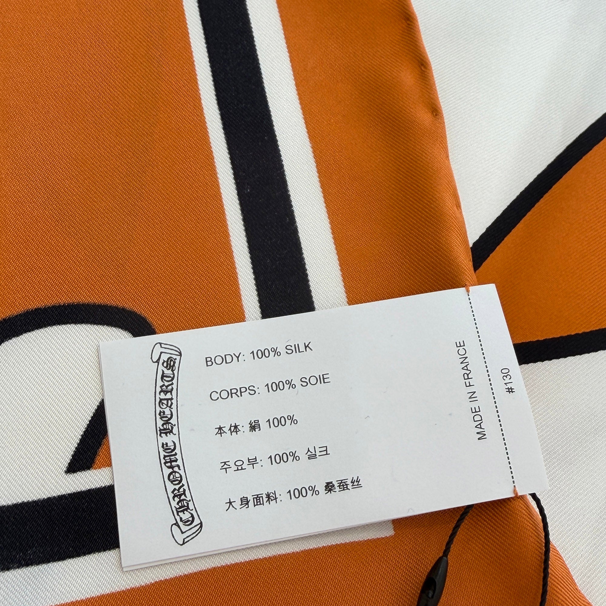 CHROME HEARTS Cemetery Cross Silk Scarf クロムハーツ セメタリークロス シルクスカーフ