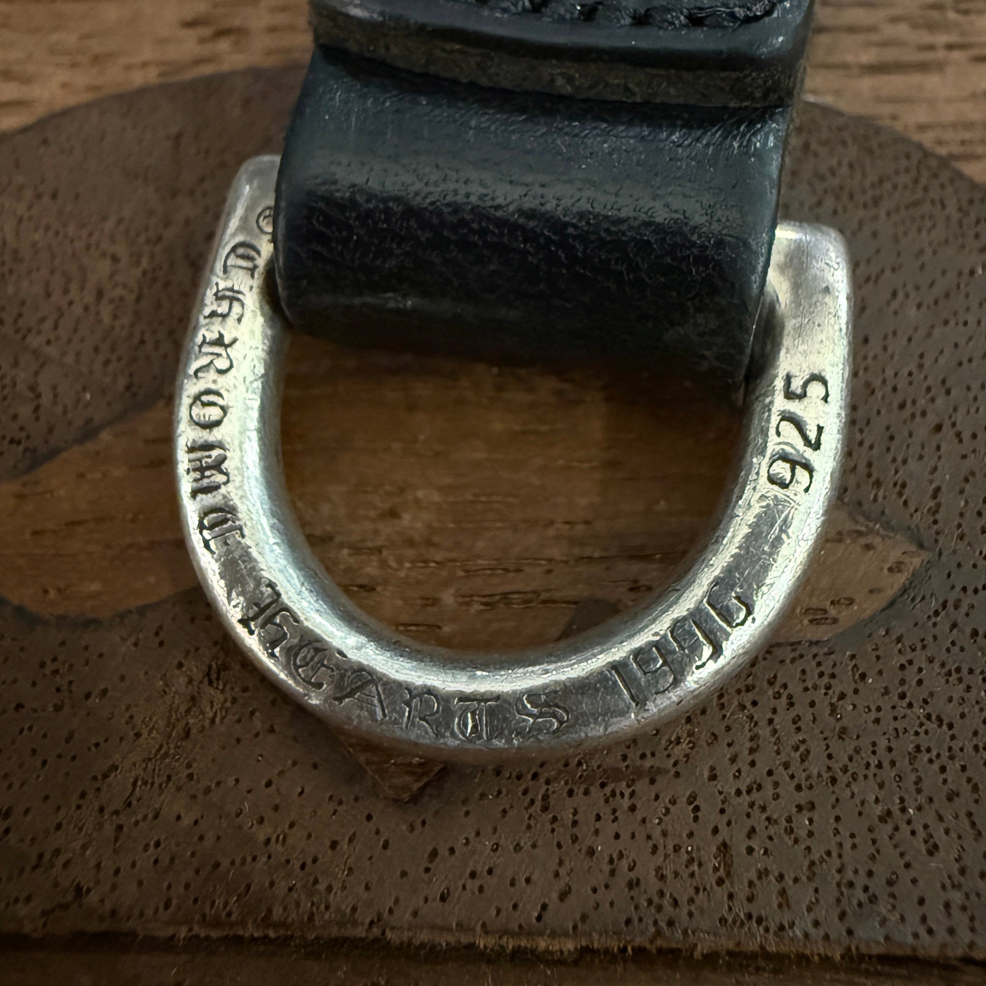 CHROME HEARTS Cross Ball Button Leather Belt Loop クロムハーツ クロスボールボタン レザー ベルトループ