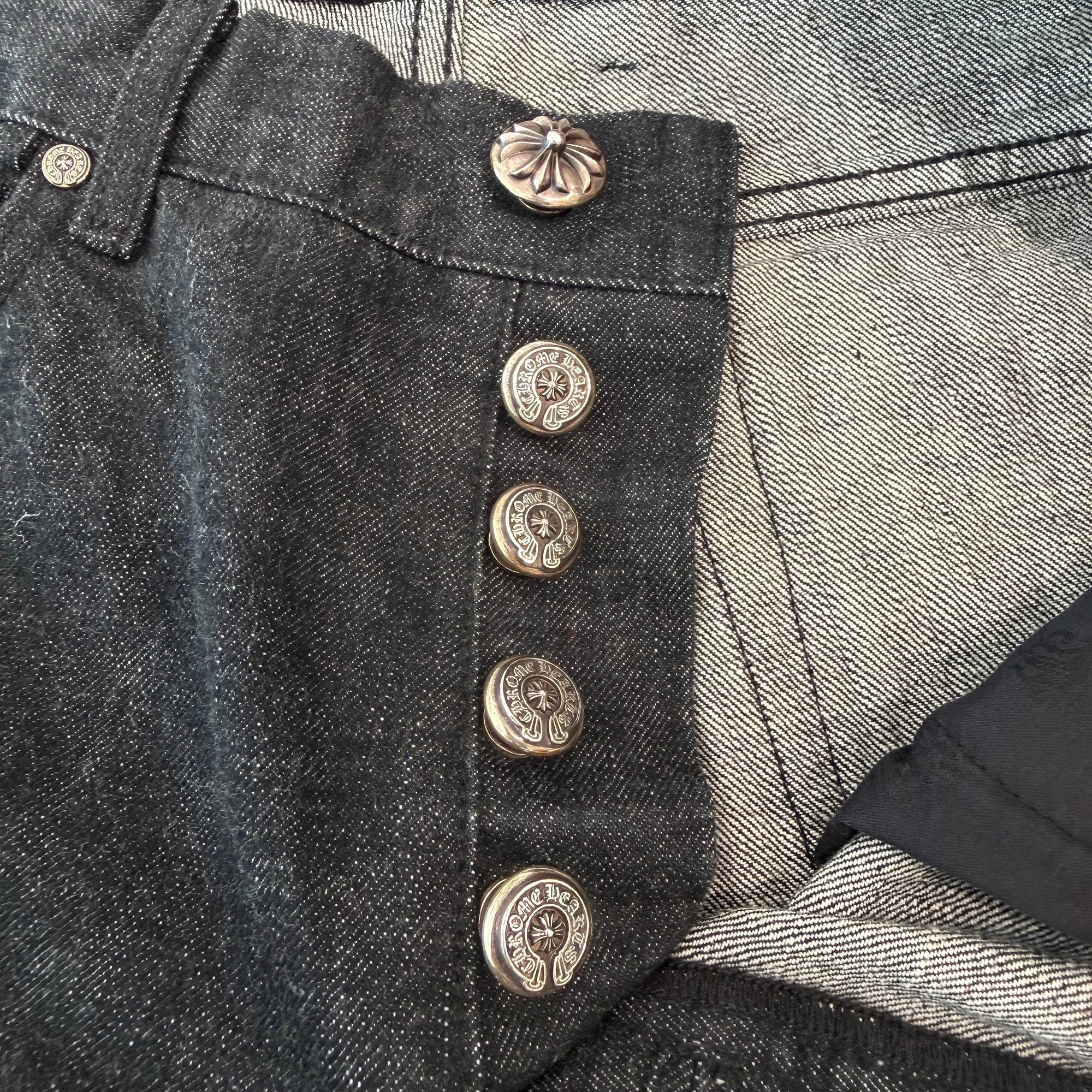 CHROME HEARTS Star Leather Patch Denim Pants Size 33 クロムハーツ スターレザーパッチ デニムパンツ サイズ33