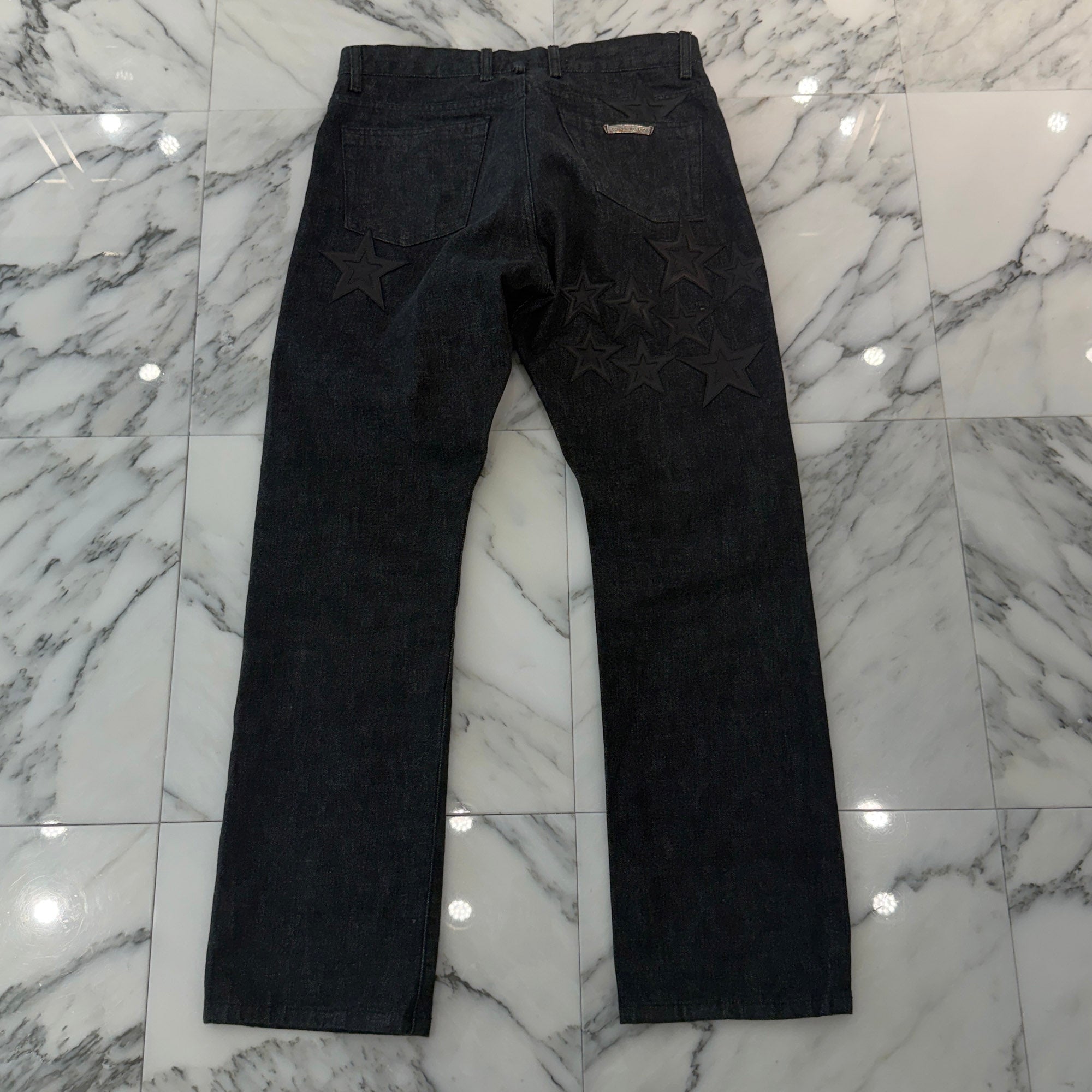 CHROME HEARTS Star Leather Patch Denim Pants Size 33 クロムハーツ スターレザーパッチ デニムパンツ サイズ33