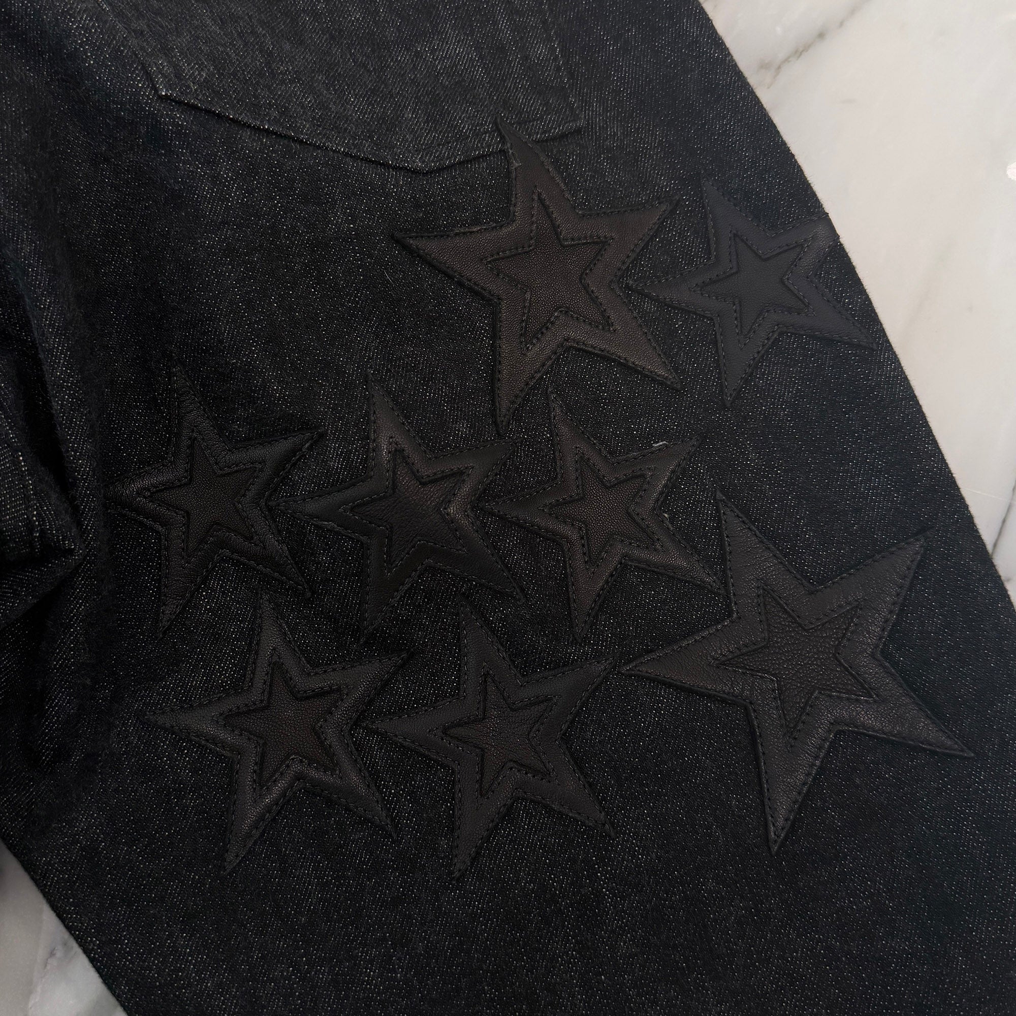 CHROME HEARTS Star Leather Patch Denim Pants Size 33 クロムハーツ スターレザーパッチ デニムパンツ サイズ33
