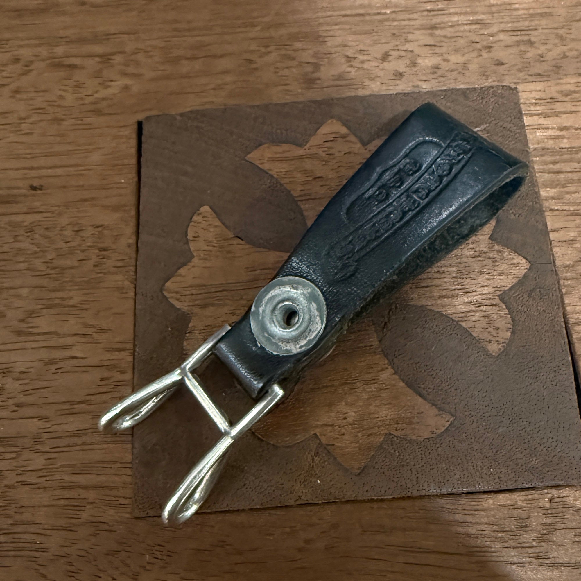CHROME HEARTS Star Button Leather W Belt Loop クロムハーツ スター レザー ダブル ベルトループ