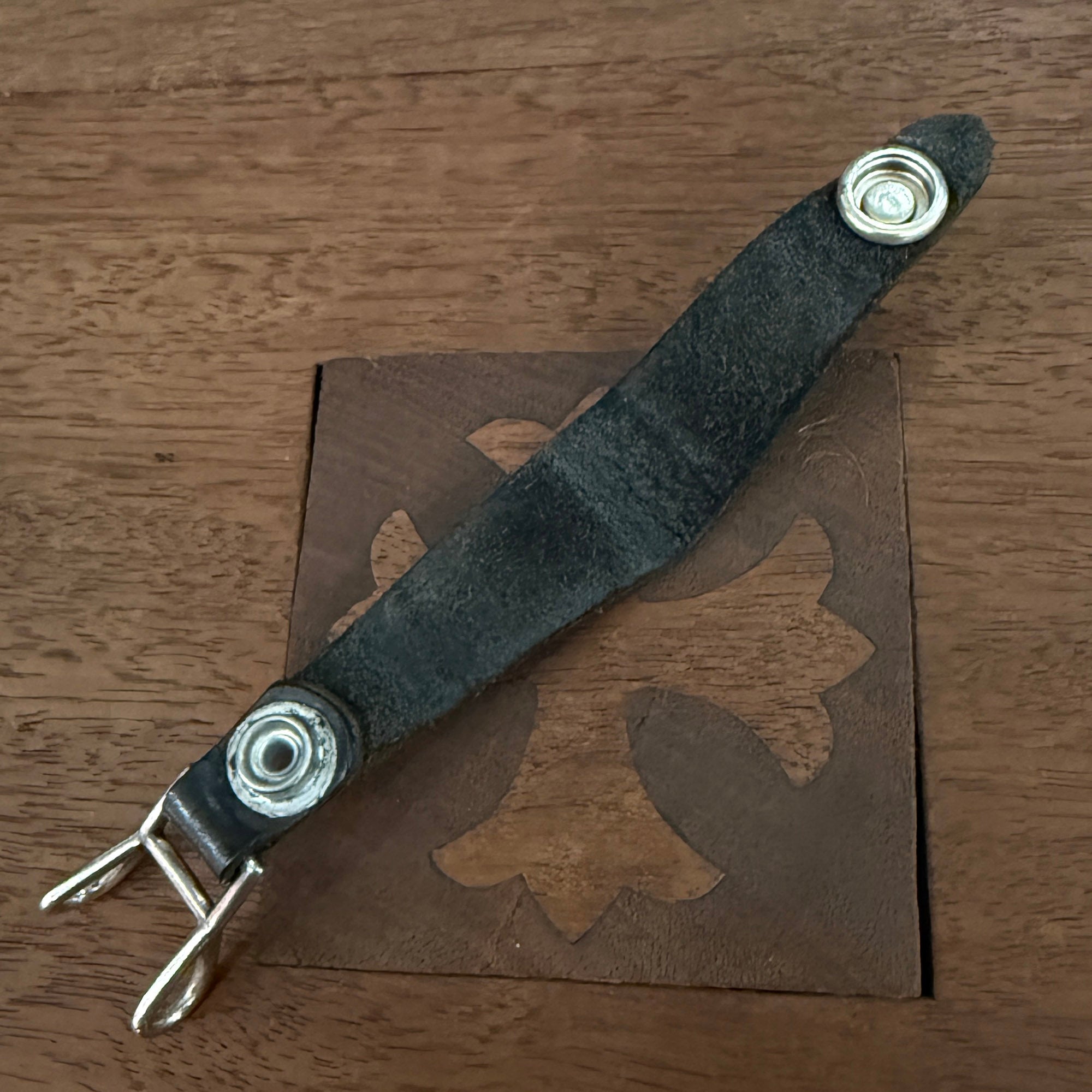 CHROME HEARTS Star Button Leather W Belt Loop クロムハーツ スター レザー ダブル ベルトループ