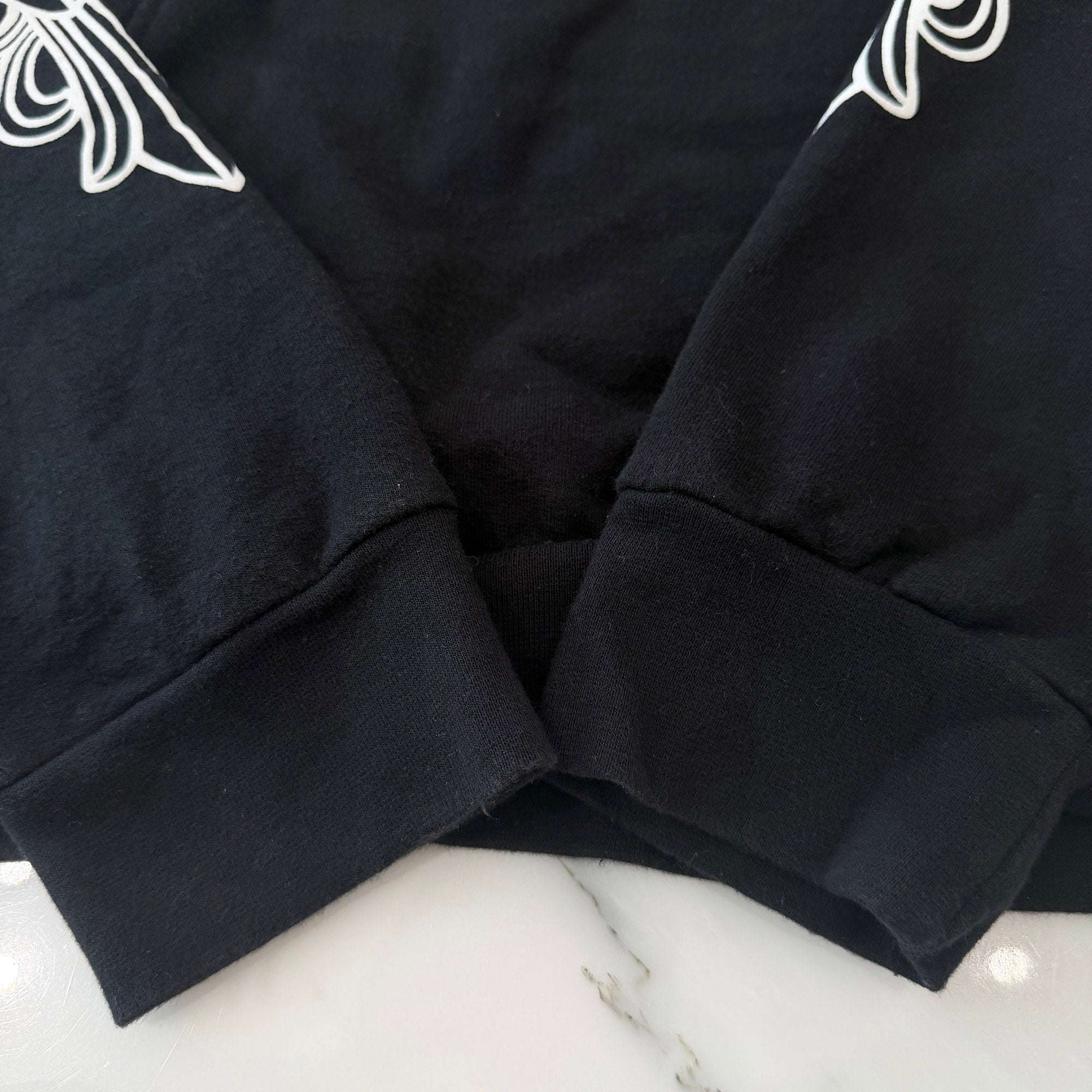CHROME HEARTS Floral Cross Horseshoe Pullover Hoodie Size L クロムハーツ フローラルクロス ホースシュー プルオーバーフーディ サイズL