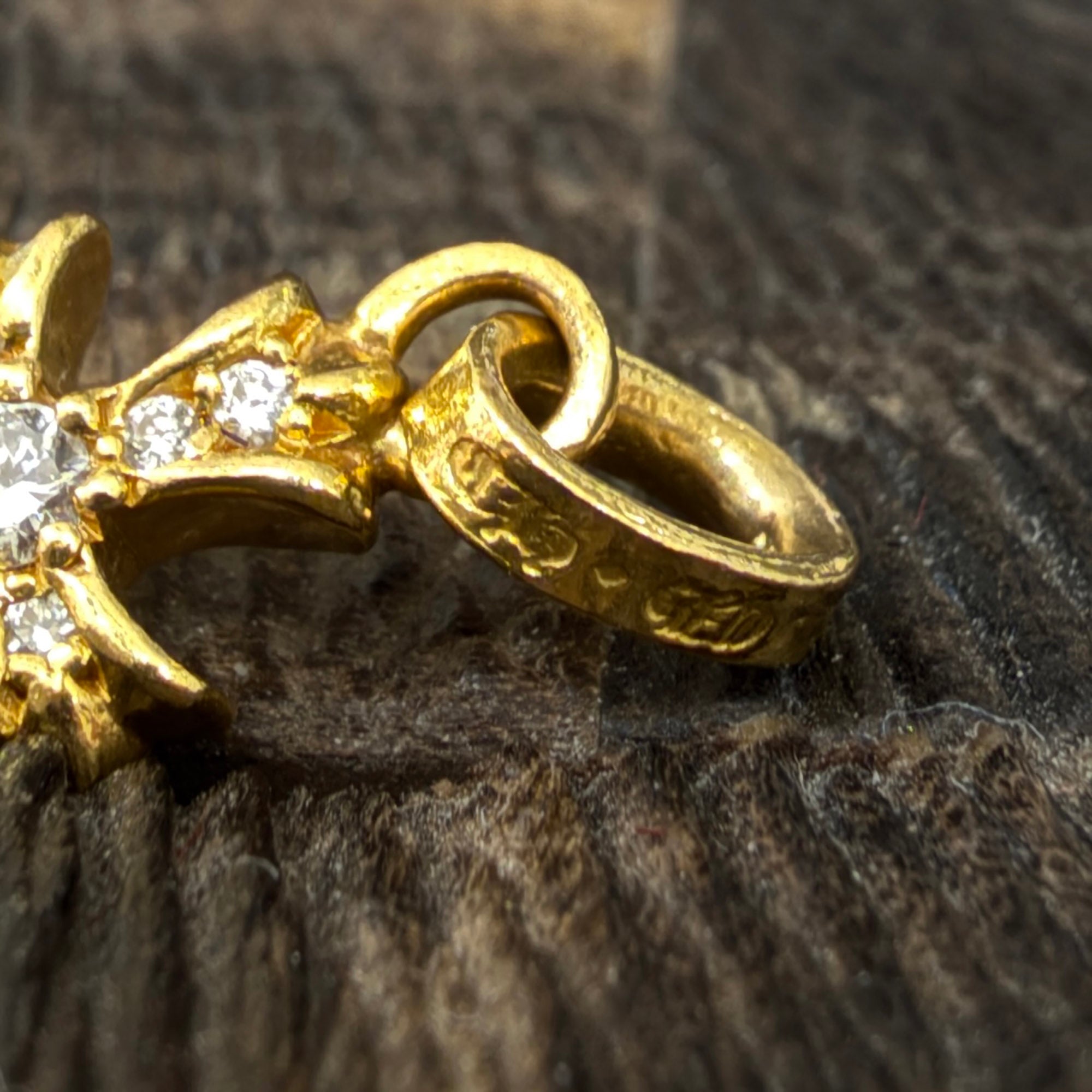 CHROME HEARTS 22K CH Cross Baby Fat Charm Pave Diamond クロムハーツ 22K CHクロス ベビーファット チャーム パヴェダイヤモンド