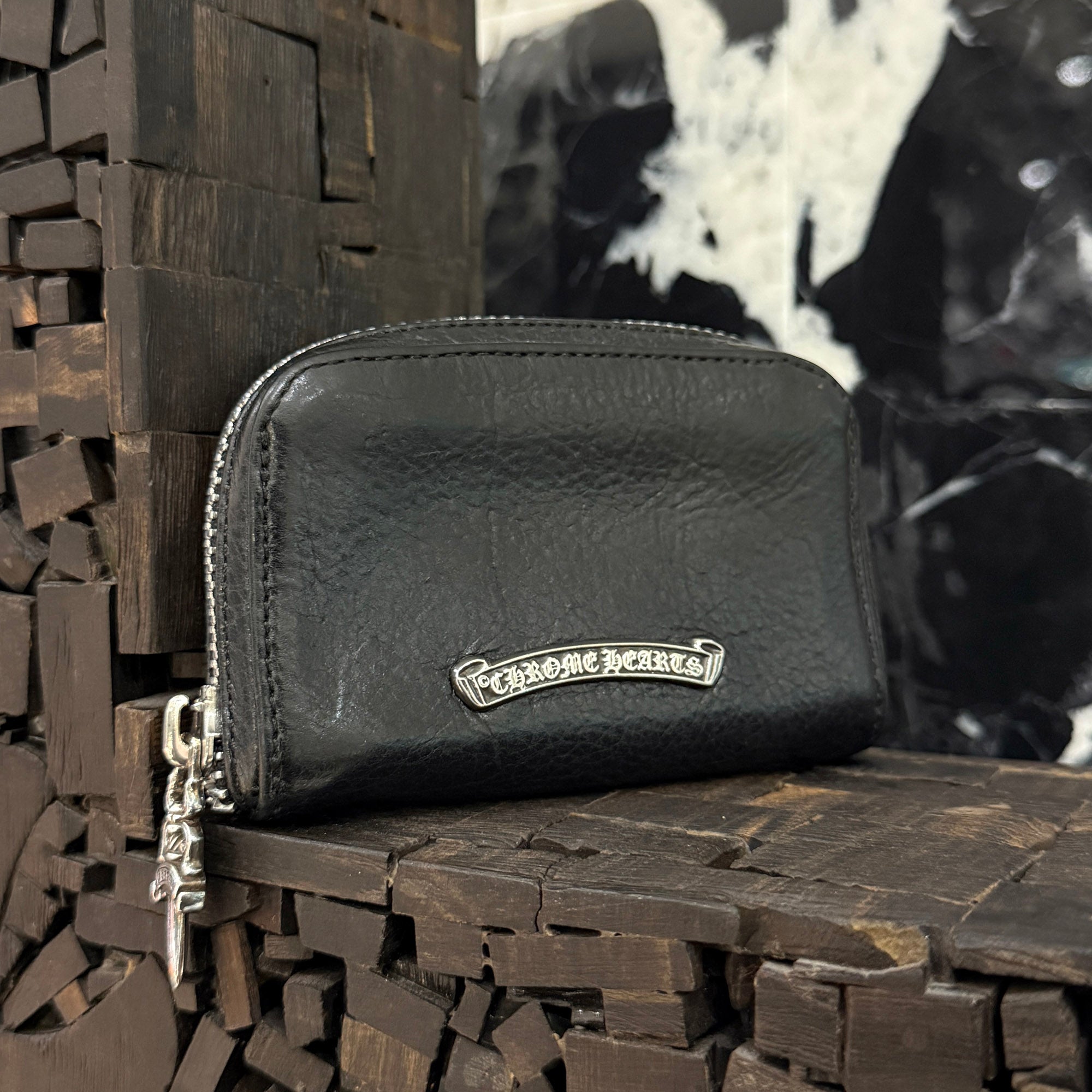 CHROME HEARTS Round Zip Leather Coin Case クロムハーツ ラウンドジップ レザーコインケース