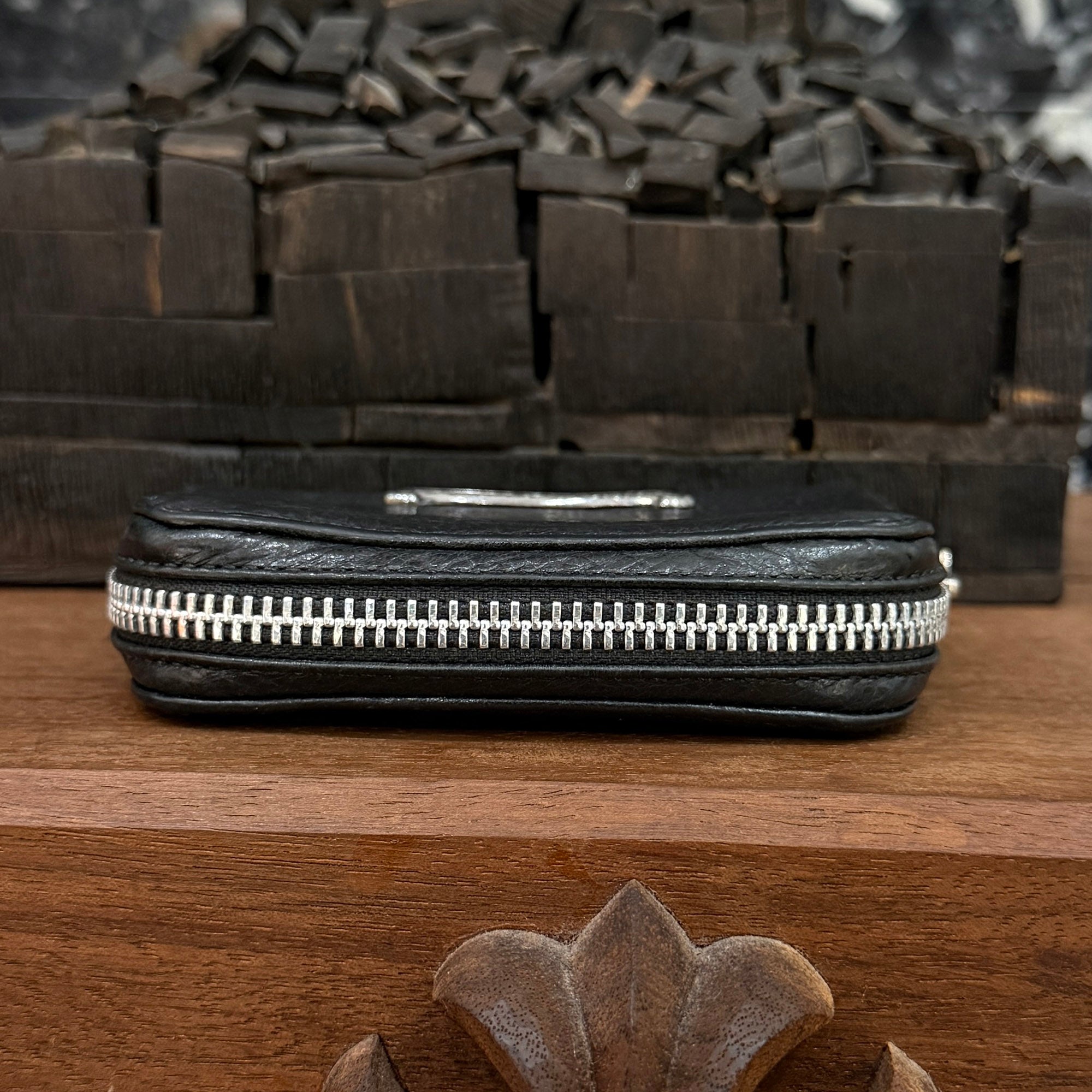 CHROME HEARTS Round Zip Leather Coin Case クロムハーツ ラウンドジップ レザーコインケース