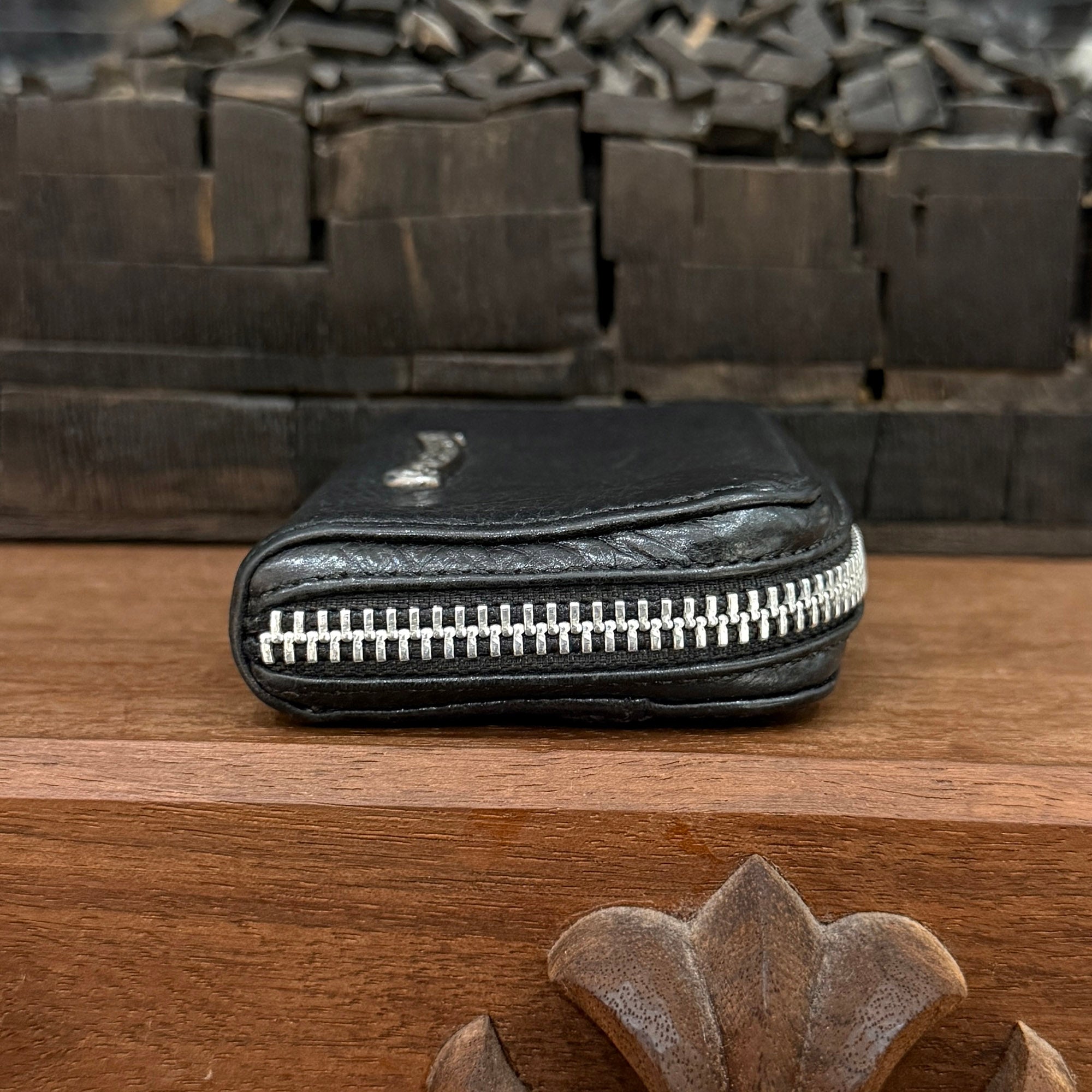 CHROME HEARTS Round Zip Leather Coin Case クロムハーツ ラウンドジップ レザーコインケース