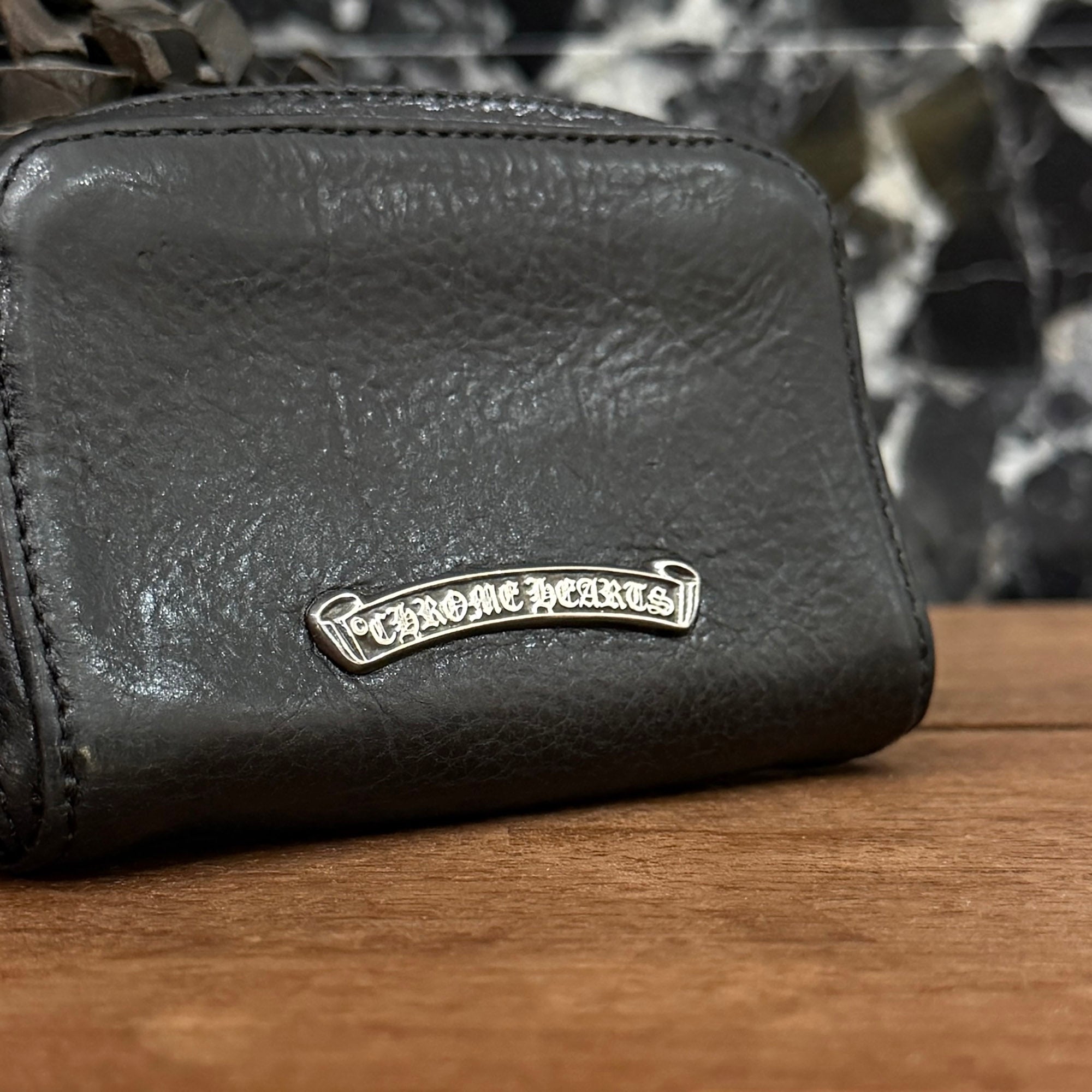 CHROME HEARTS Round Zip Leather Coin Case クロムハーツ ラウンドジップ レザーコインケース