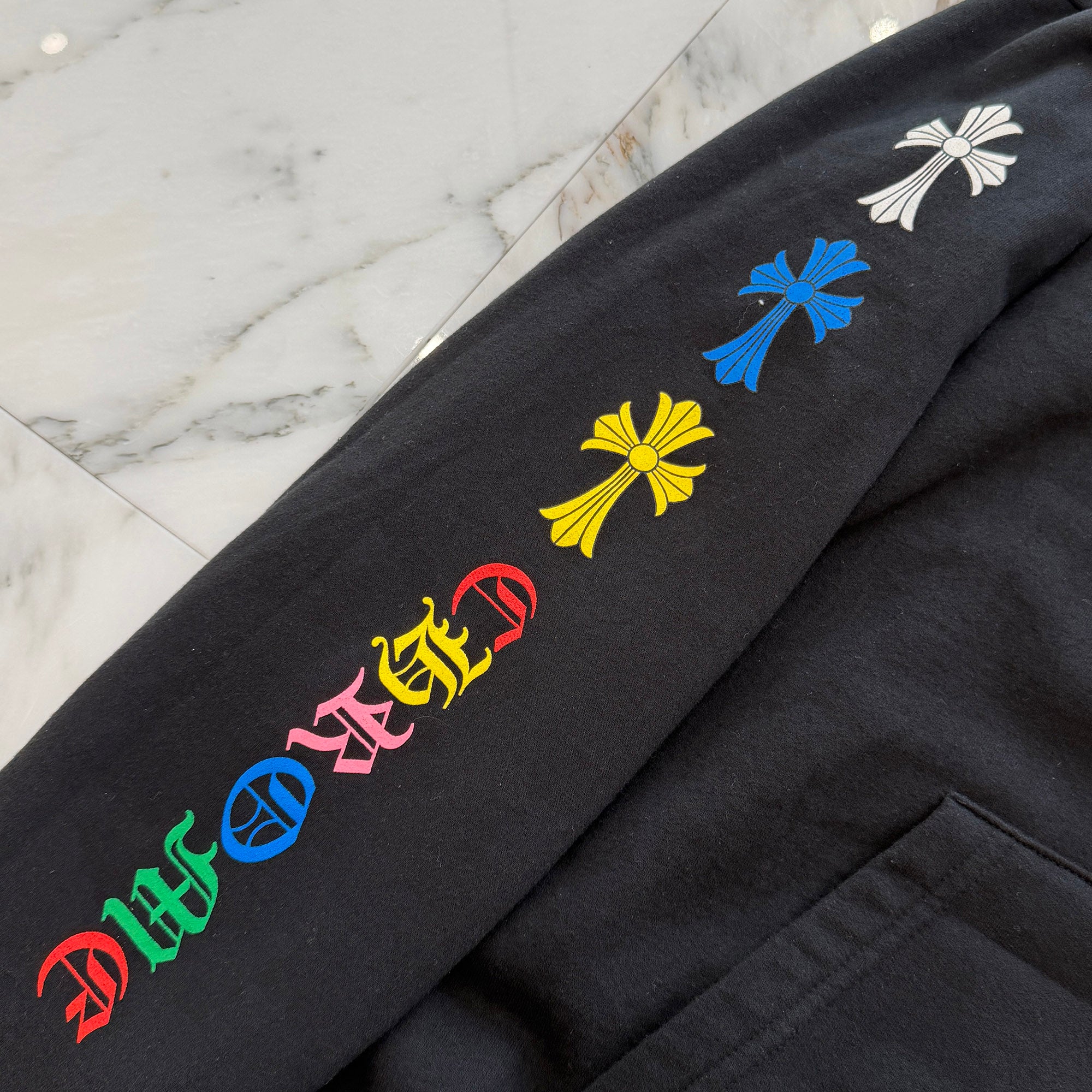 CHROME HEARTS 2021SS MLTCOL CEM CRS Pullover Hoodie Size L クロムハーツ マルチカラー セメタリークロス プルオーバー フーディ サイズL