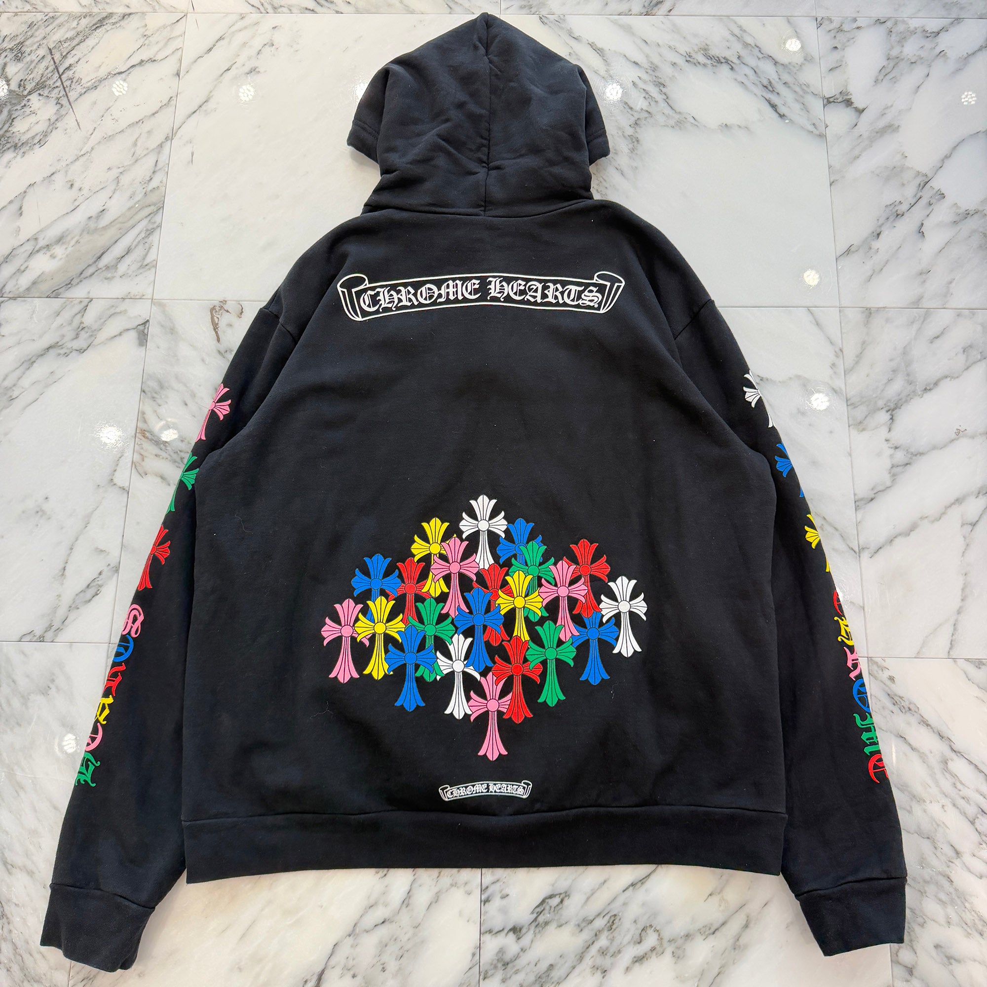 CHROME HEARTS 2021SS MLTCOL CEM CRS Pullover Hoodie Size L クロムハーツ マルチカラー セメタリークロス プルオーバー フーディ サイズL