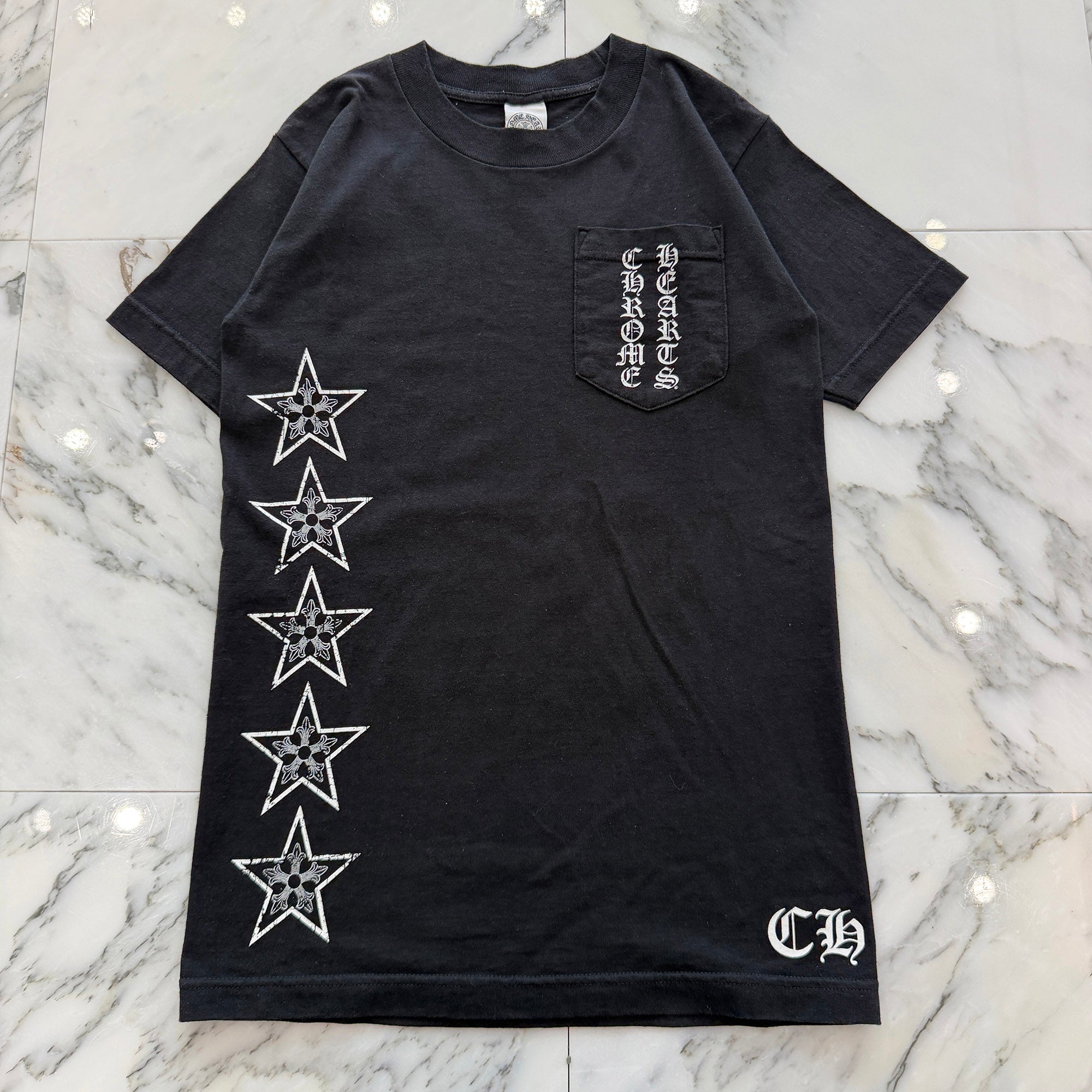 CHROME HEARTS Back T Bar Logo Side Star Tee Size S クロムハーツ バック Tバー ロゴ サイドスター Tシャツ サイズS