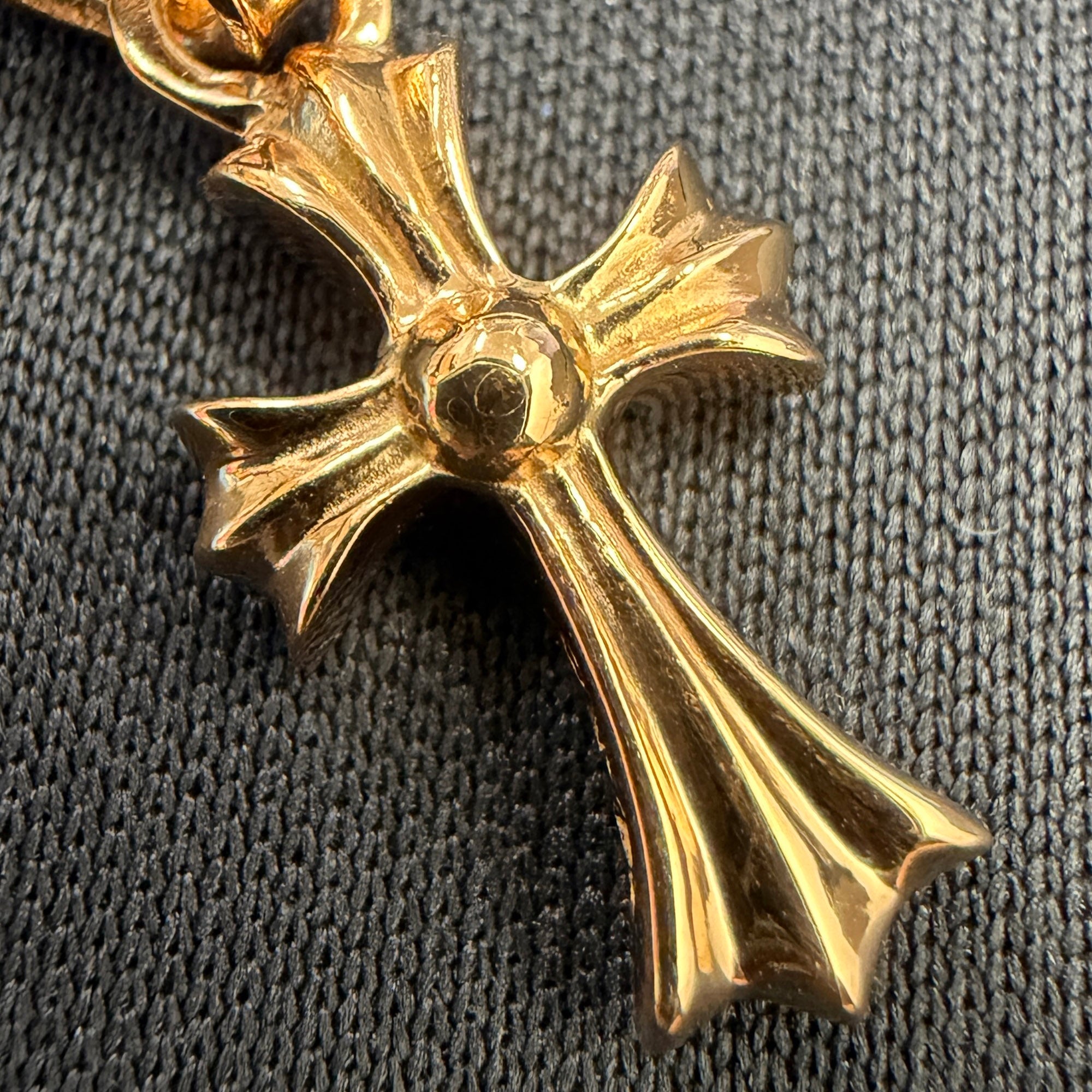 CHROME HEARTS 22K CH Cross Baby Fat Charm Pave Ruby クロムハーツ 22K CHクロス ベビーファット チャーム パヴェルビー