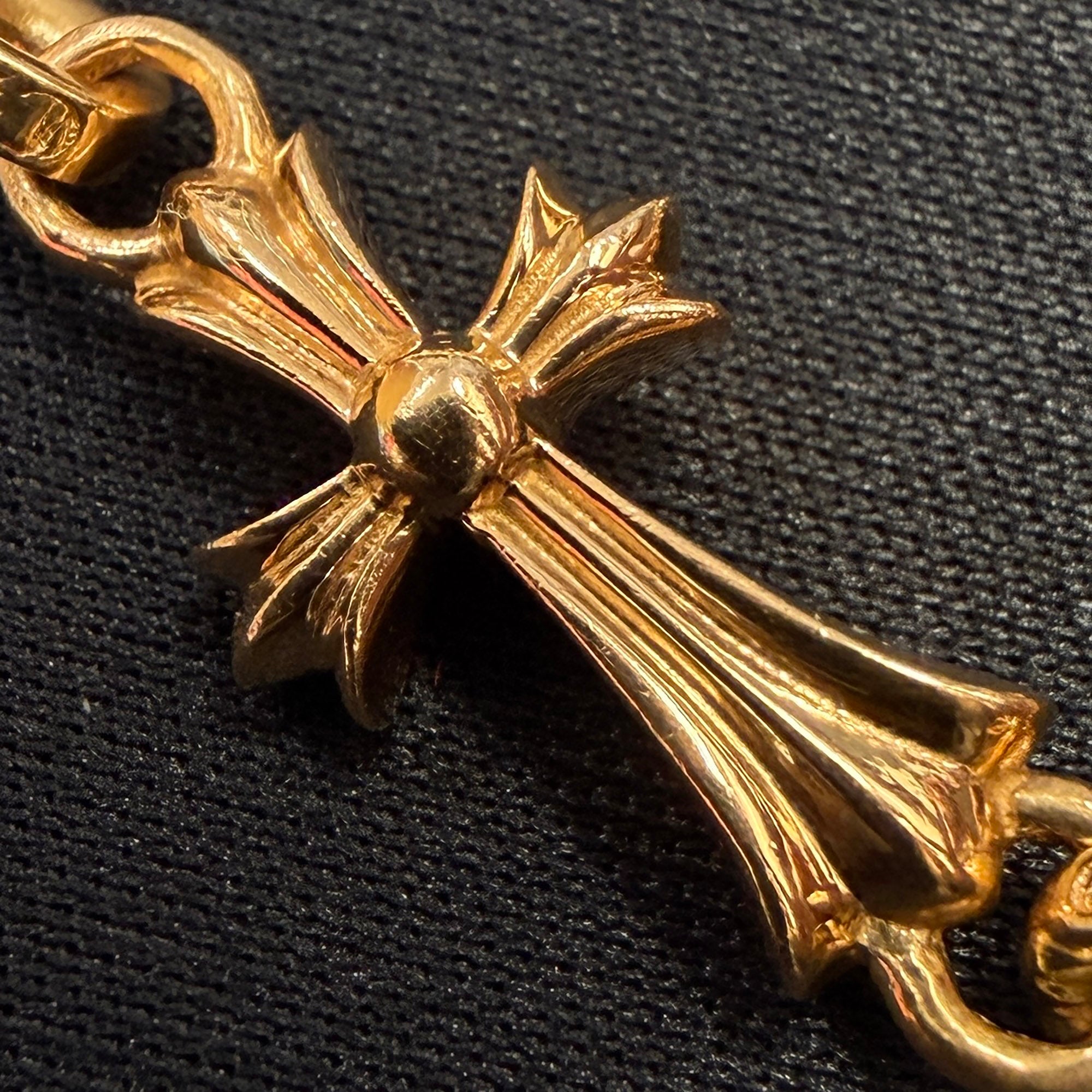 CHROME HEARTS 22K CH Cross Baby Fat Paper Chain Size 24 Inch クロムハーツ 22K CHクロス ベイビーファット ペーパー チェーン サイズ 24インチ