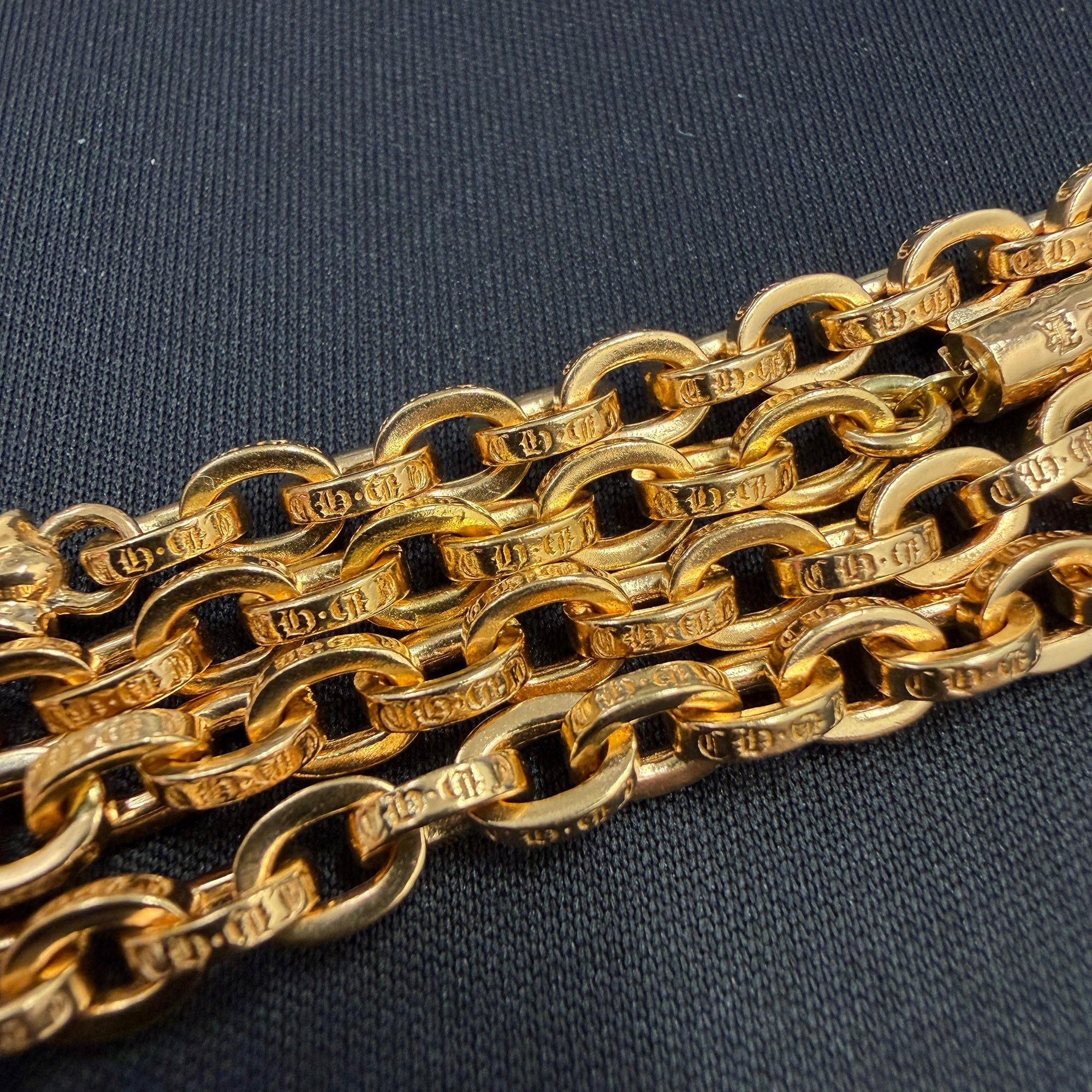 CHROME HEARTS 22K CH Cross Baby Fat Paper Chain Size 24 Inch クロムハーツ 22K CHクロス ベイビーファット ペーパー チェーン サイズ 24インチ