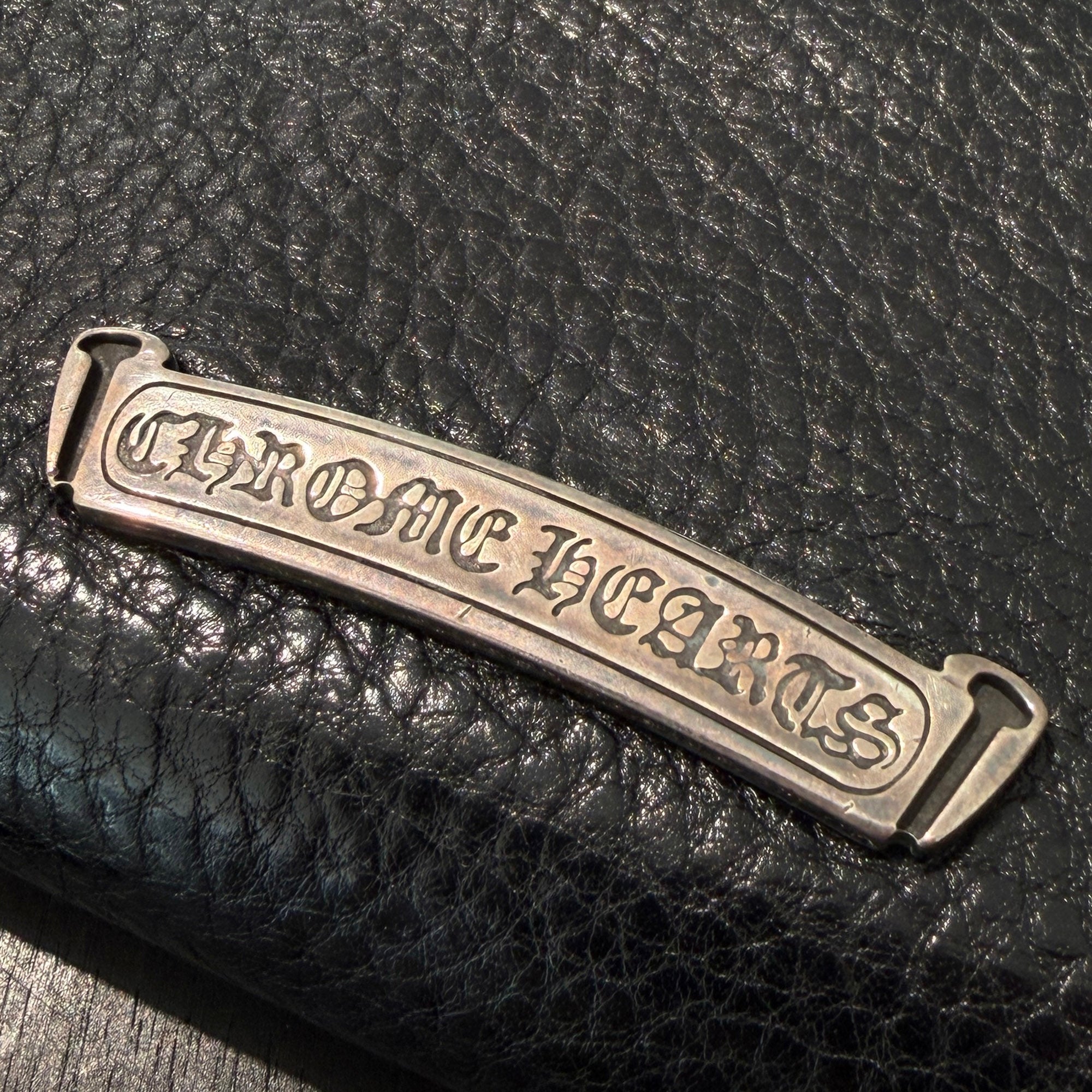 CHROME HEARTS Filigree Plus Leather Patch Round Zip Wallet クロムハーツ フィリグリープラス レザーパッチ ウォレット
