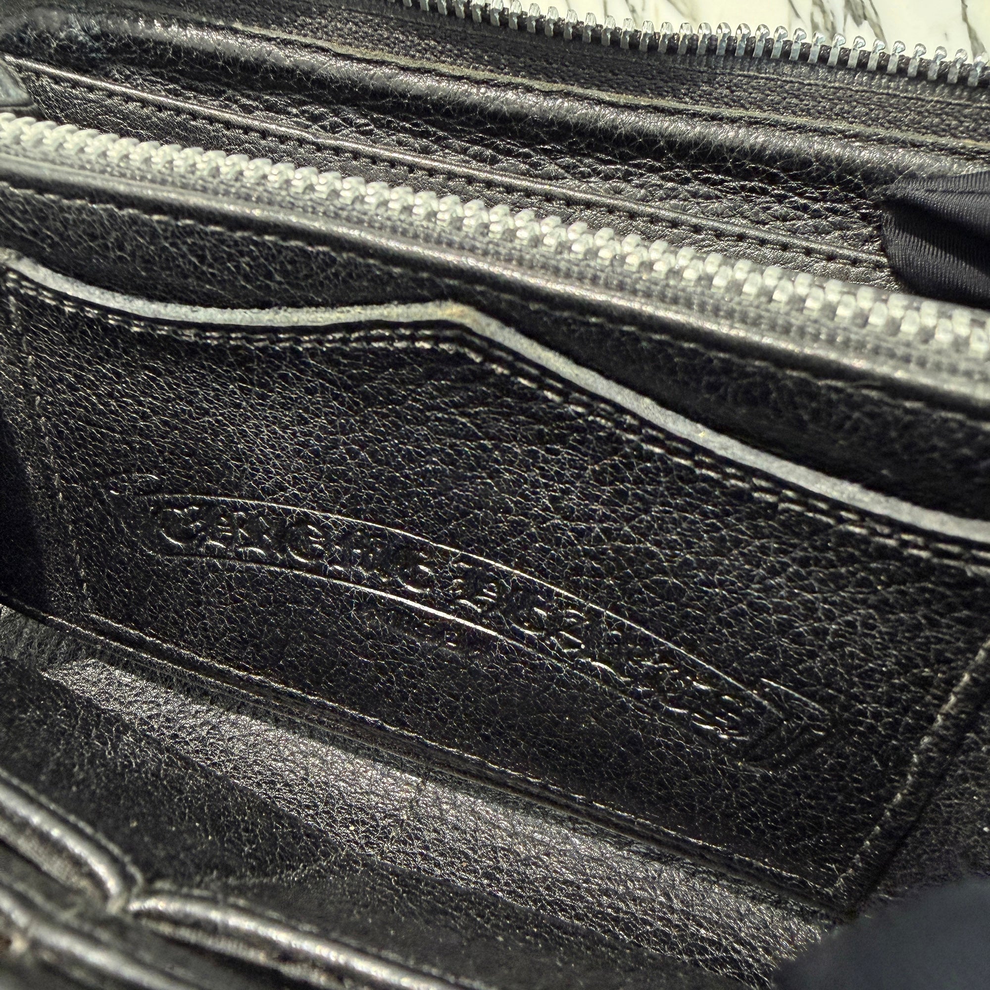 CHROME HEARTS Filigree Plus Leather Patch Round Zip Wallet クロムハーツ フィリグリープラス レザーパッチ ウォレット