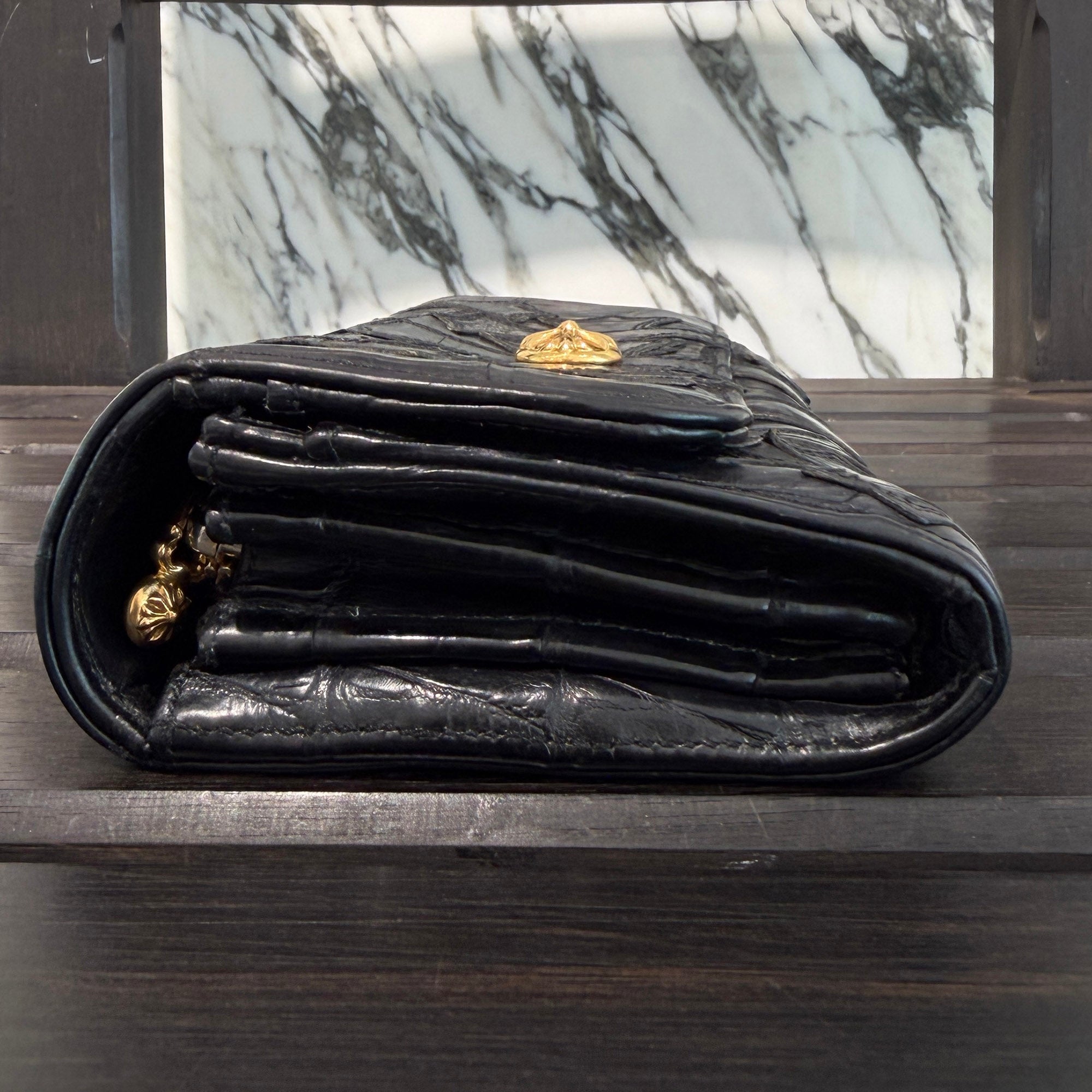 CHROME HEARTS 22K Judy Cemetery Cross Leather Patch Cross Ball Wallet クロムハーツ 22K ジュディ セメタリークロスレザーパッチ クロスボール ウォレット