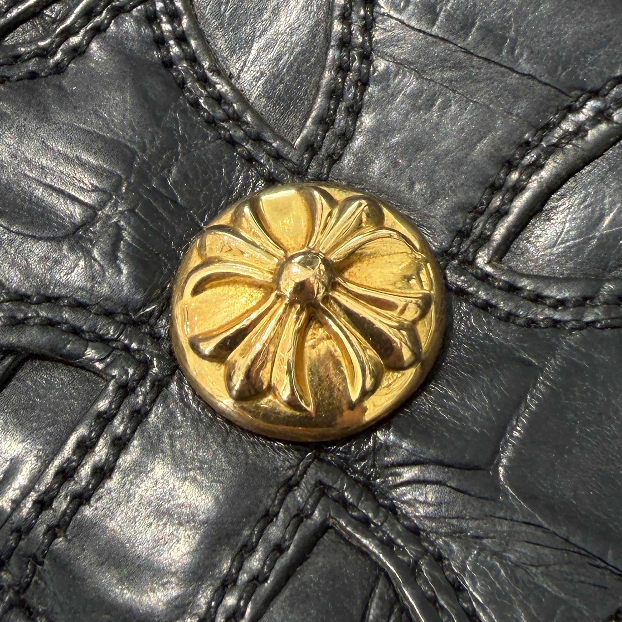 CHROME HEARTS 22K Judy Cemetery Cross Leather Patch Cross Ball Wallet クロムハーツ 22K ジュディ セメタリークロスレザーパッチ クロスボール ウォレット