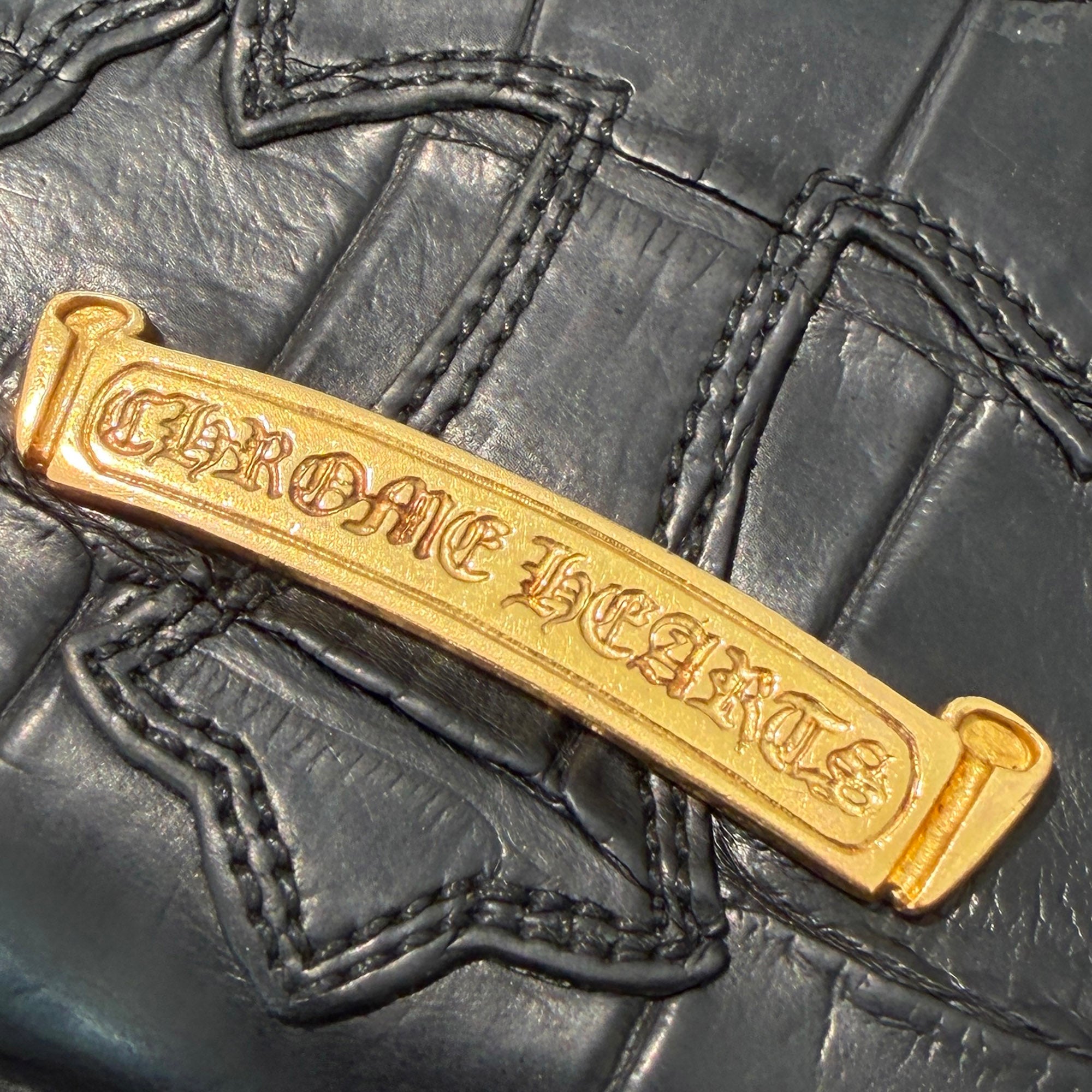 CHROME HEARTS 22K Judy Cemetery Cross Leather Patch Cross Ball Wallet クロムハーツ 22K ジュディ セメタリークロスレザーパッチ クロスボール ウォレット