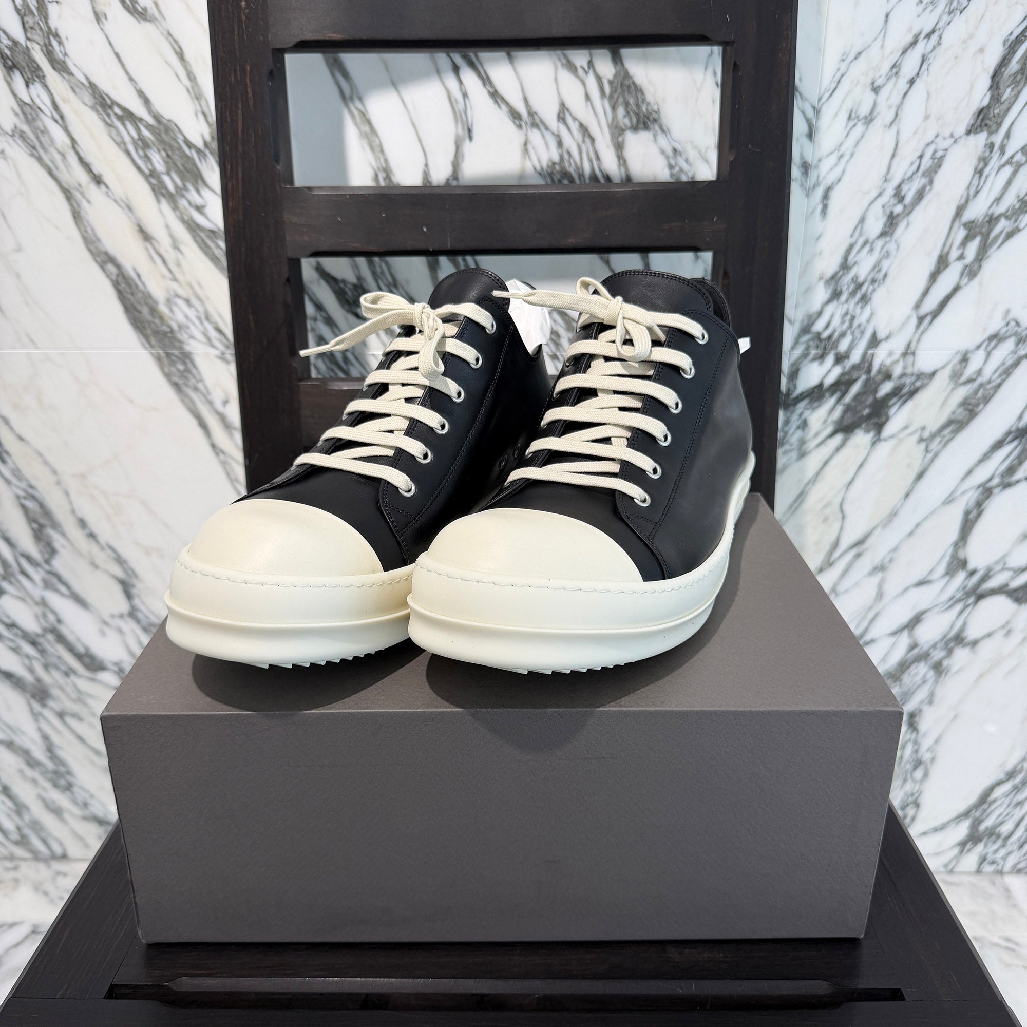 Rick Owens "LOW SNEAKS" Leather Sneakers RU02F4891LCO Size 48.0 (約32.0cm〜33.0cm) リックオウエンス "ロースニークス" レザースニーカー サイズ48.0 (約32.0cm〜33.0cm)
