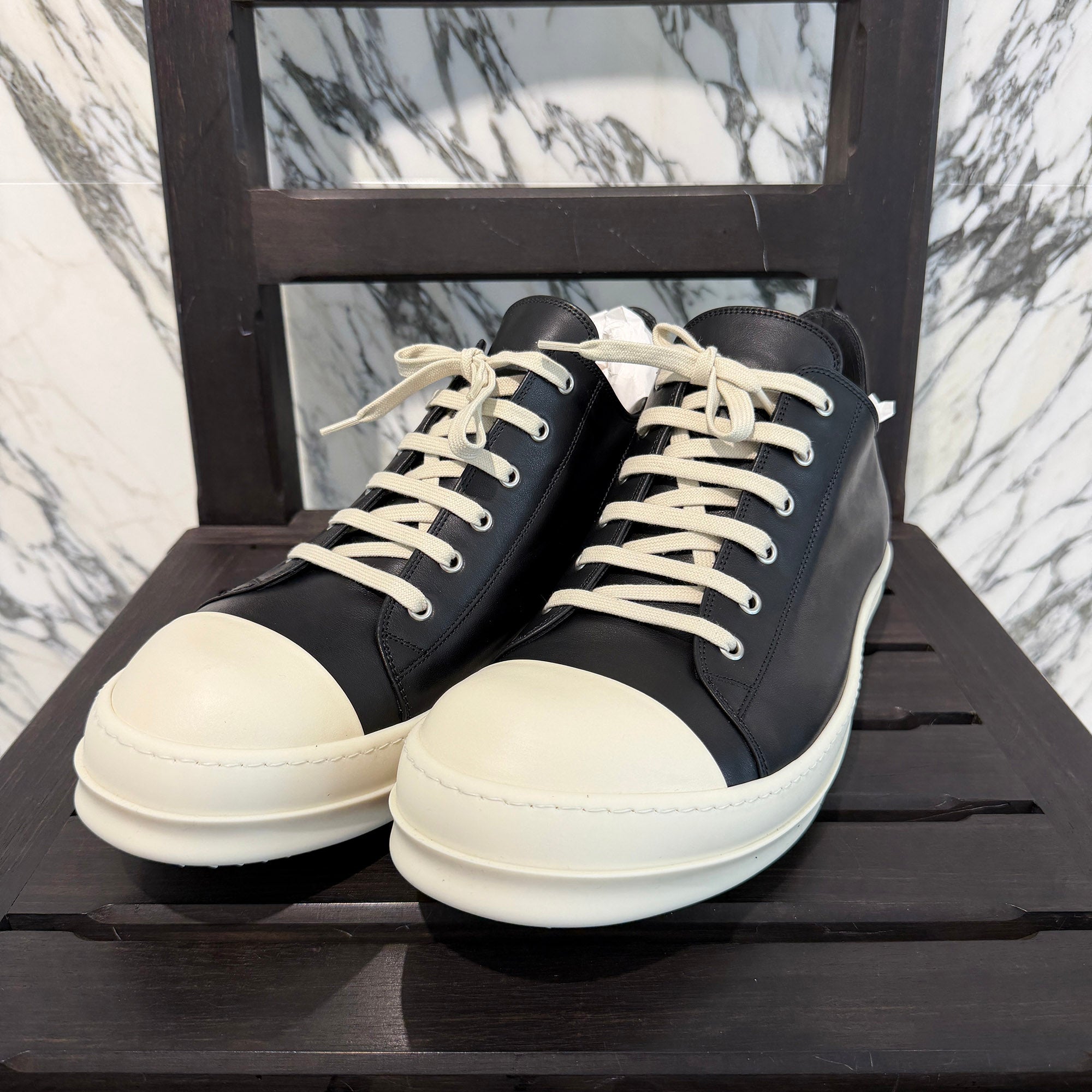 Rick Owens "LOW SNEAKS" Leather Sneakers RU02F4891LCO Size 48.0 (約32.0cm〜33.0cm) リックオウエンス "ロースニークス" レザースニーカー サイズ48.0 (約32.0cm〜33.0cm)