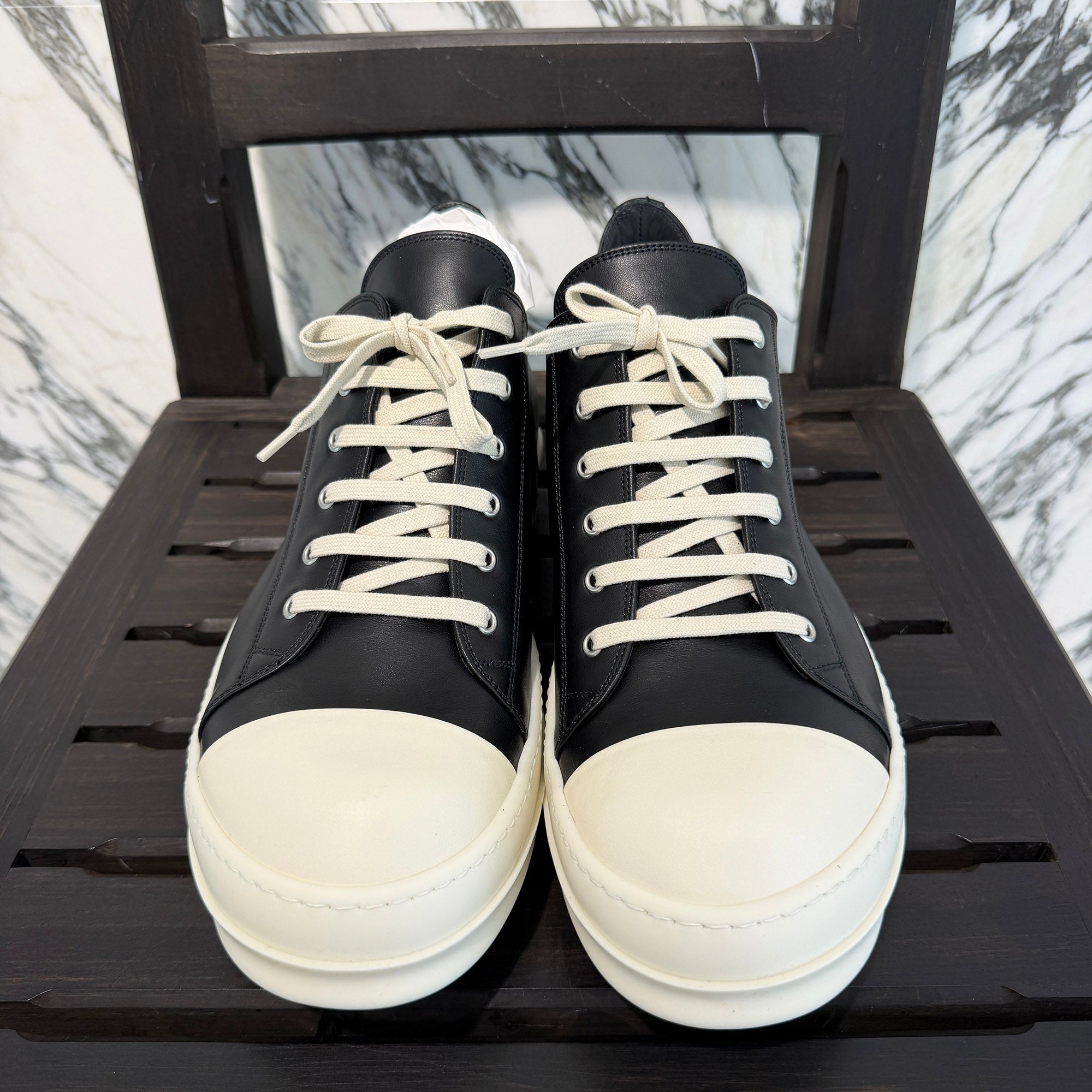 Rick Owens "LOW SNEAKS" Leather Sneakers RU02F4891LCO Size 48.0 (約32.0cm〜33.0cm) リックオウエンス "ロースニークス" レザースニーカー サイズ48.0 (約32.0cm〜33.0cm)