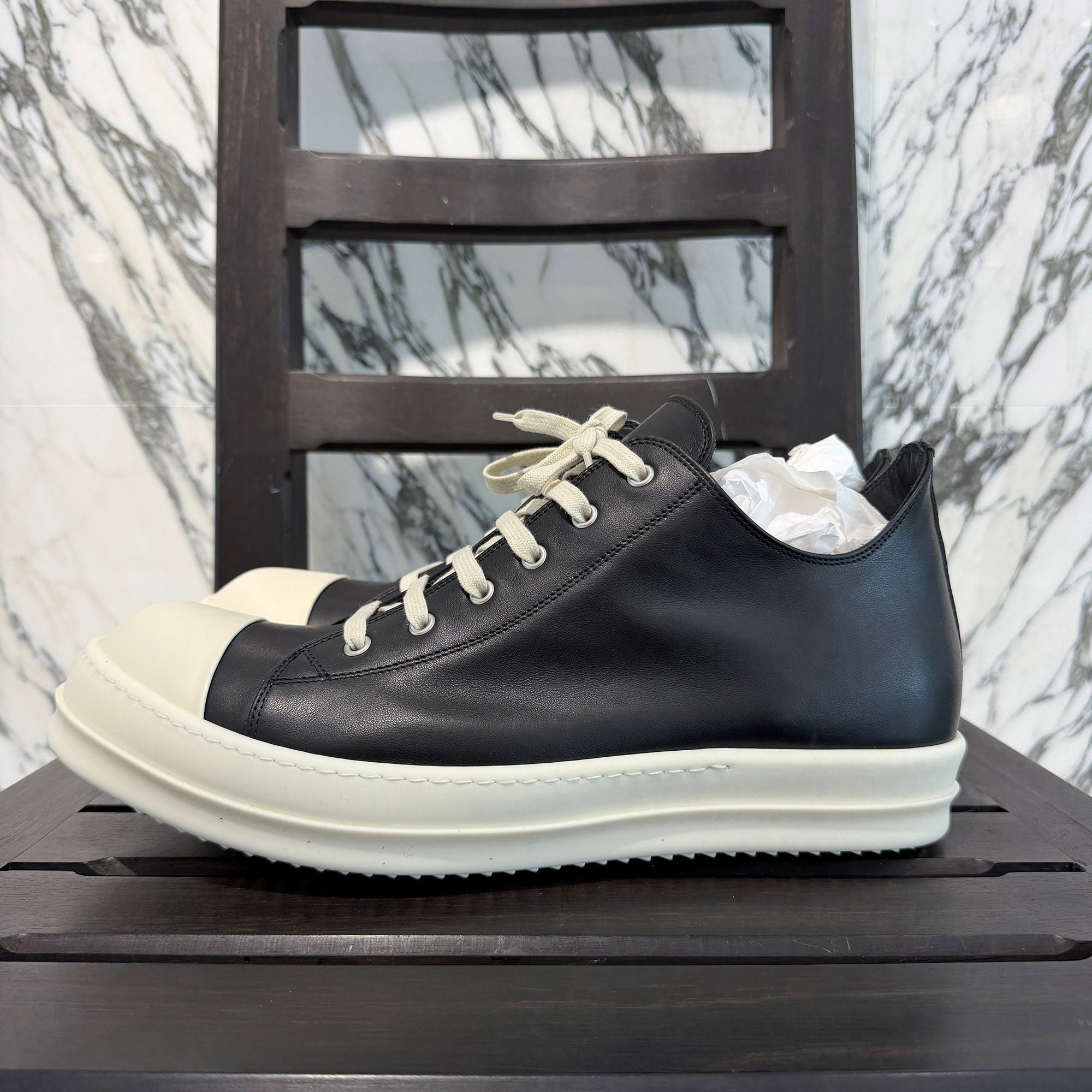 Rick Owens "LOW SNEAKS" Leather Sneakers RU02F4891LCO Size 48.0 (約32.0cm〜33.0cm) リックオウエンス "ロースニークス" レザースニーカー サイズ48.0 (約32.0cm〜33.0cm)