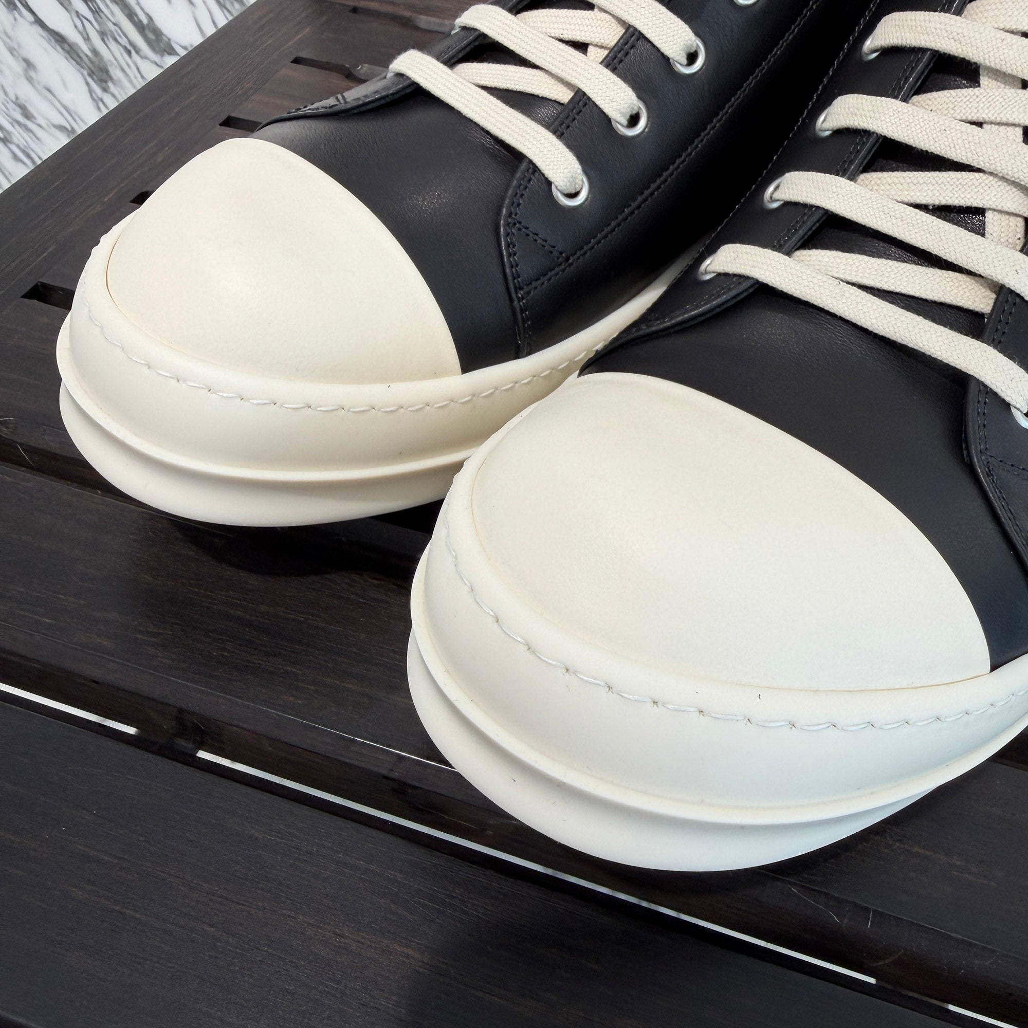 Rick Owens "LOW SNEAKS" Leather Sneakers RU02F4891LCO Size 48.0 (約32.0cm〜33.0cm) リックオウエンス "ロースニークス" レザースニーカー サイズ48.0 (約32.0cm〜33.0cm)