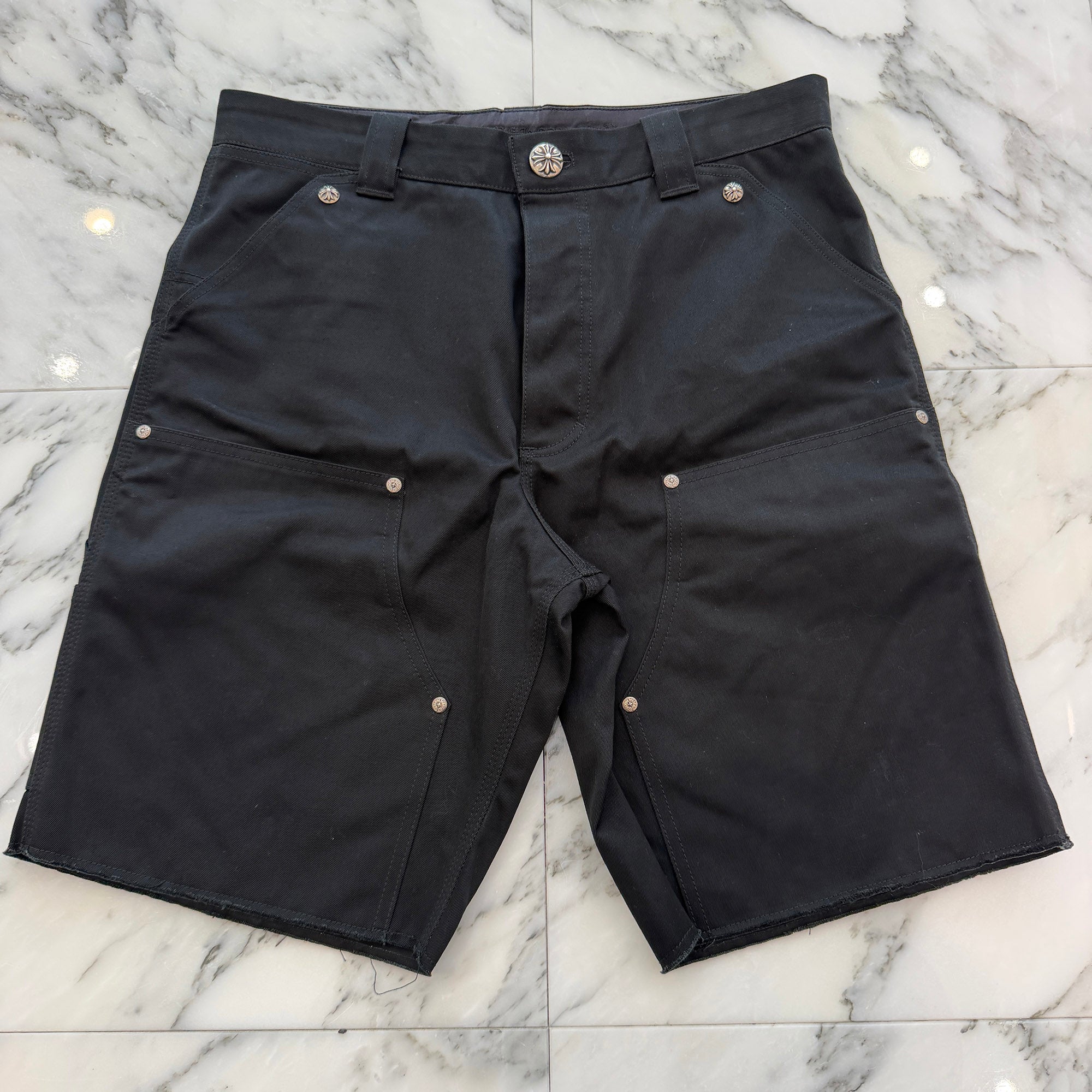 CHROME HEARTS Carpenter Cross Ball Button Denim Shorts Size 32 クロムハーツ カーペンター クロスボールボタン デニムショーツ サイズ32