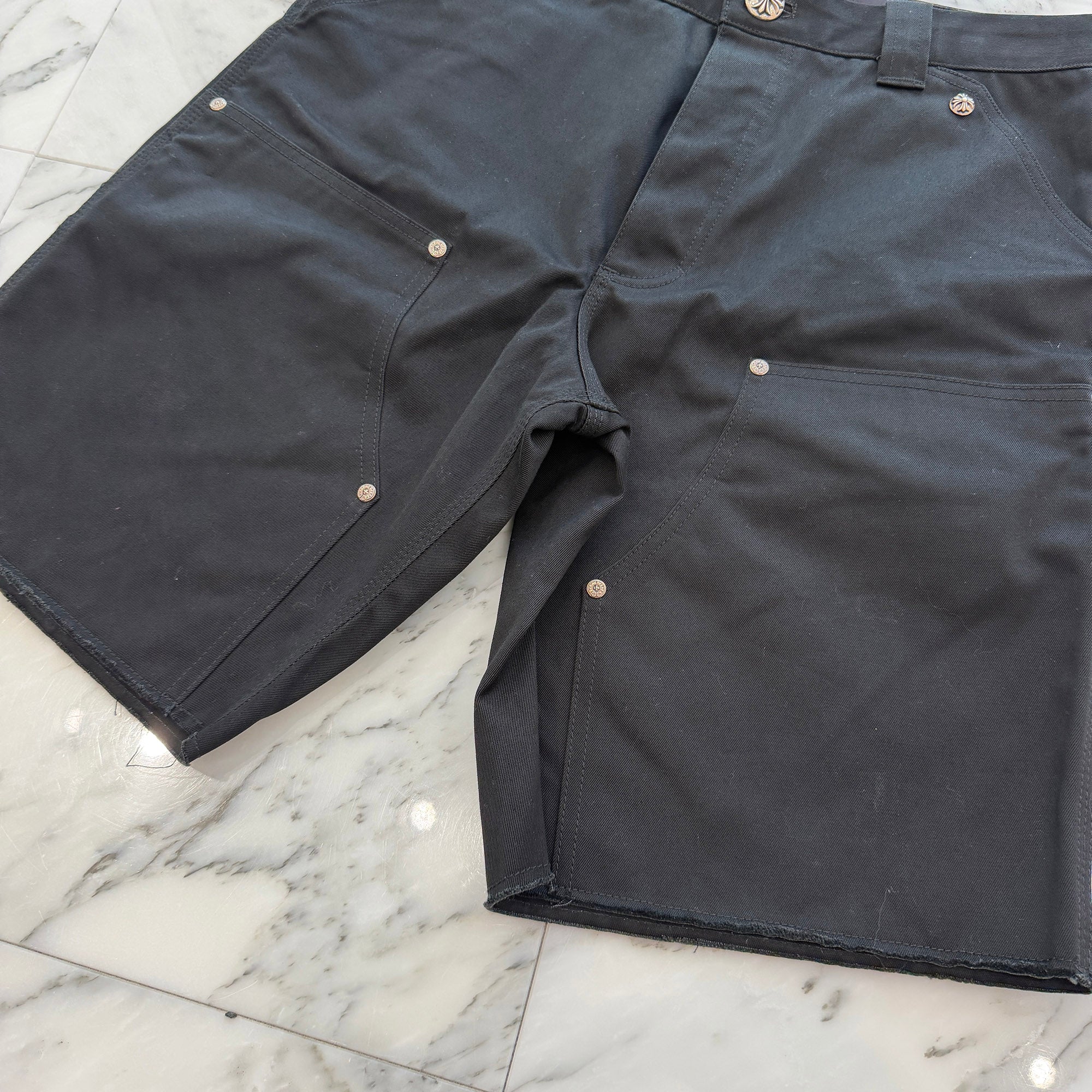 CHROME HEARTS Carpenter Cross Ball Button Denim Shorts Size 32 クロムハーツ カーペンター クロスボールボタン デニムショーツ サイズ32