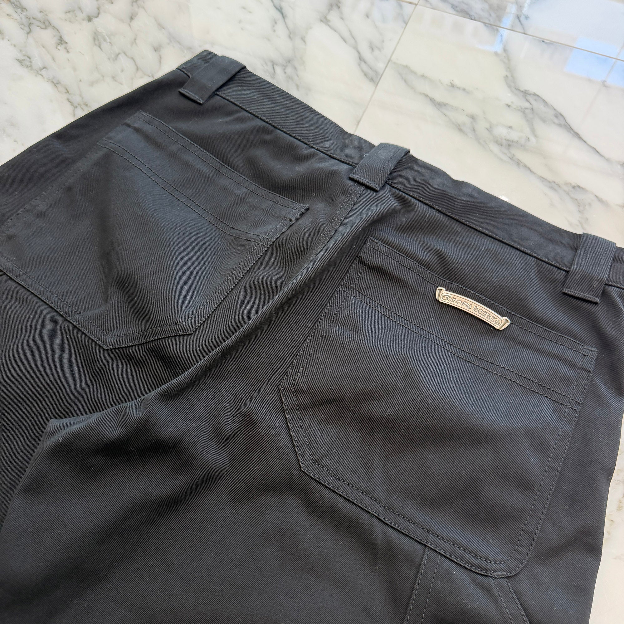 CHROME HEARTS Carpenter Cross Ball Button Denim Shorts Size 32 クロムハーツ カーペンター クロスボールボタン デニムショーツ サイズ32