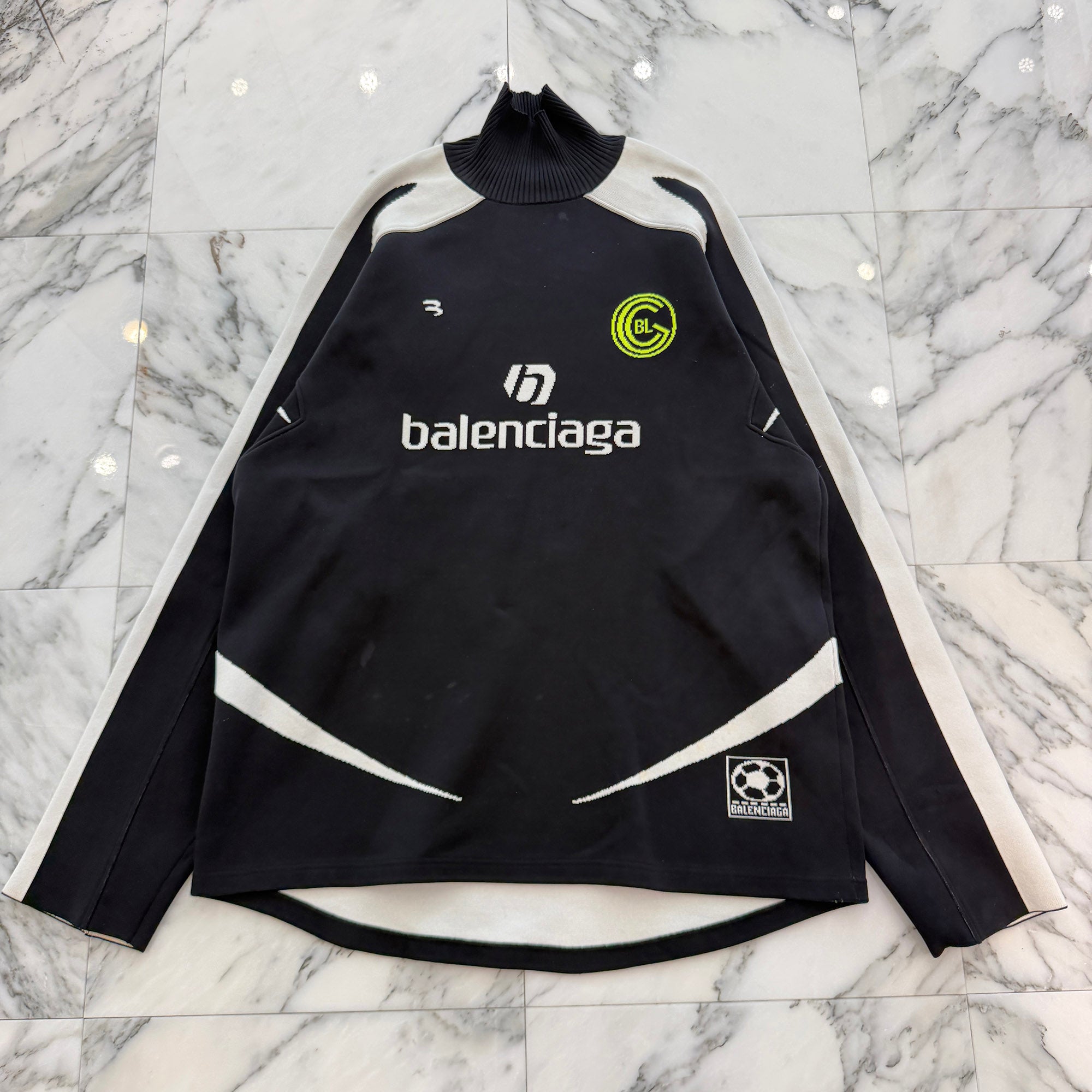 BALENCIAGA 2020AW Football Logo Turtleneck Knit 641796 T6182 Size XS バレンシアガ フットボールロゴ タートルネックニット サイズXS