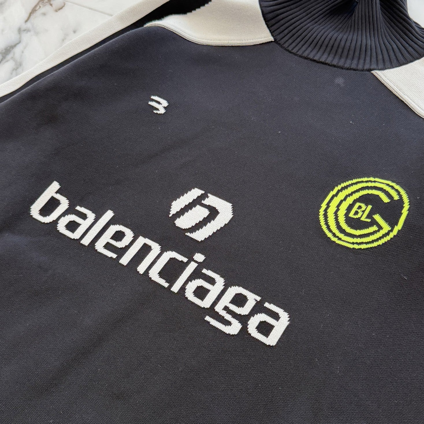 BALENCIAGA 2020AW Football Logo Turtleneck Knit 641796 T6182 Size XS バレンシアガ フットボールロゴ タートルネックニット サイズXS