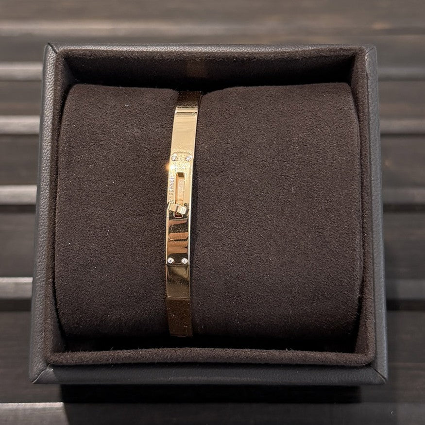 HERMES Au750 PG Kelly Bracelet PM Size LG エルメス Au750 PG ケリー ブレスレット PM サイズLG