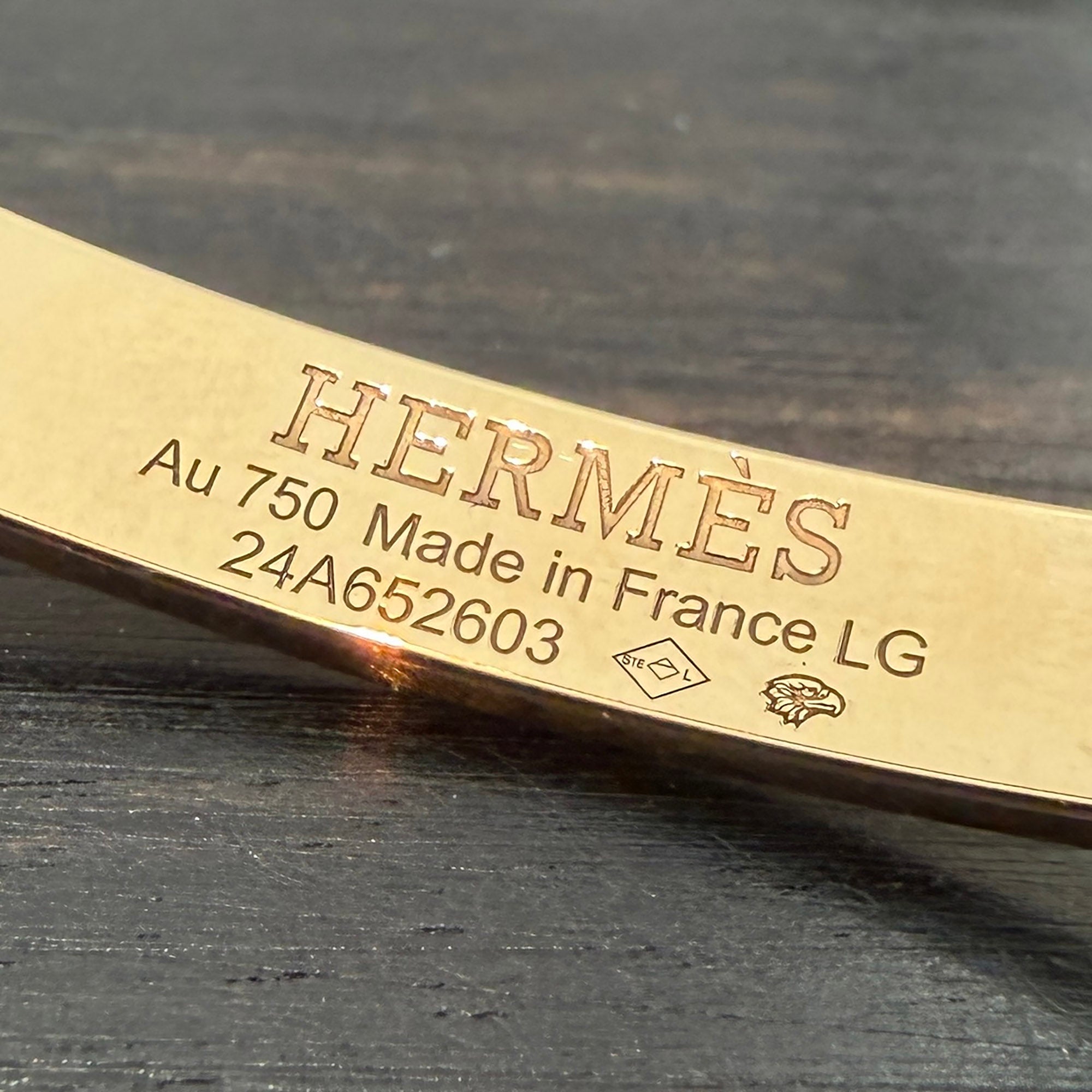 HERMES Au750 PG Kelly Bracelet PM Size LG エルメス Au750 PG ケリー ブレスレット PM サイズLG