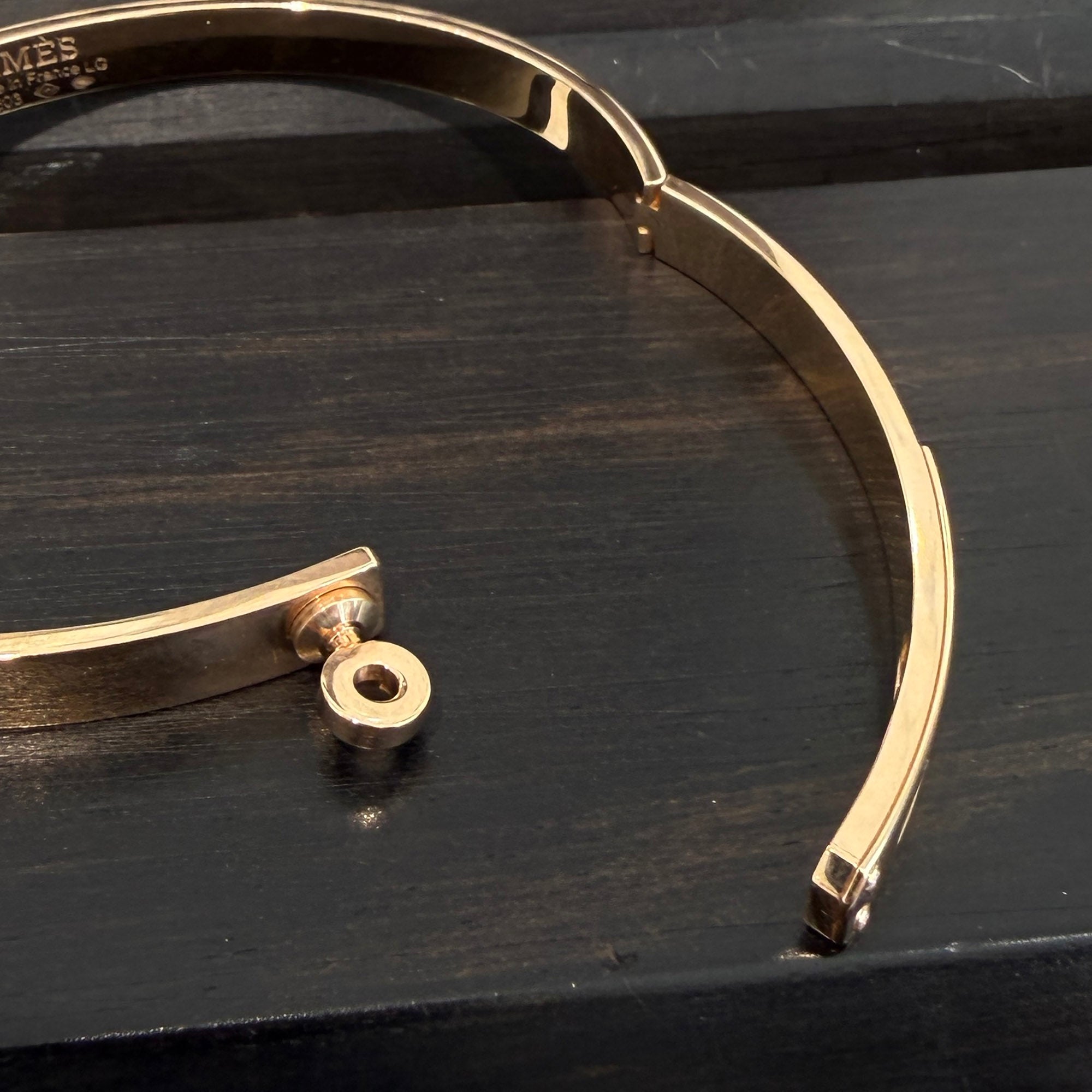 HERMES Au750 PG Kelly Bracelet PM Size LG エルメス Au750 PG ケリー ブレスレット PM サイズLG