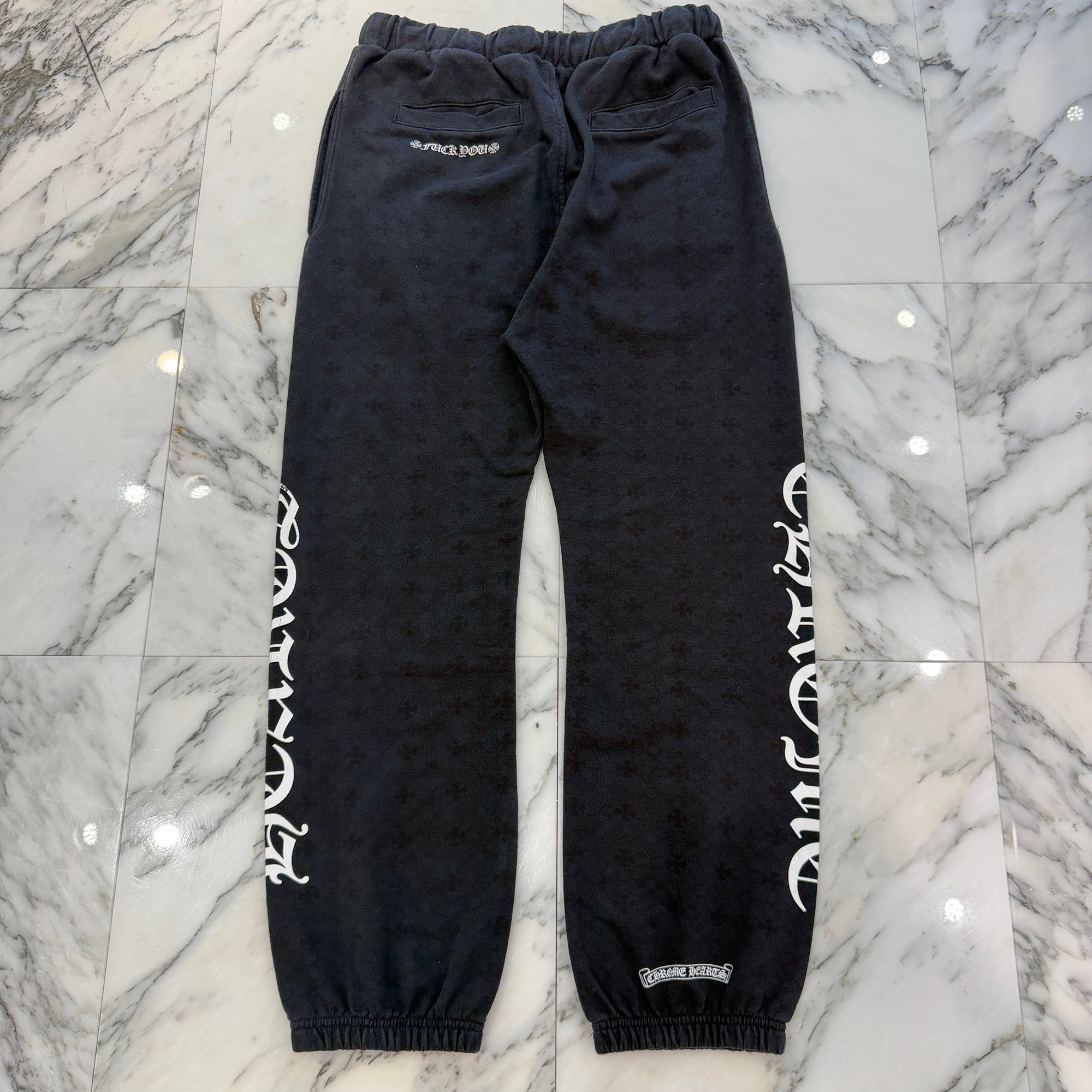 CHROME HEARTS CH Plus Horseshoe Fuck You Logo Sweat Long Pants Size L クロムハーツ CHプラス総柄 ホースシュー ファックユー ロゴ スウェットロングパンツ サイズL