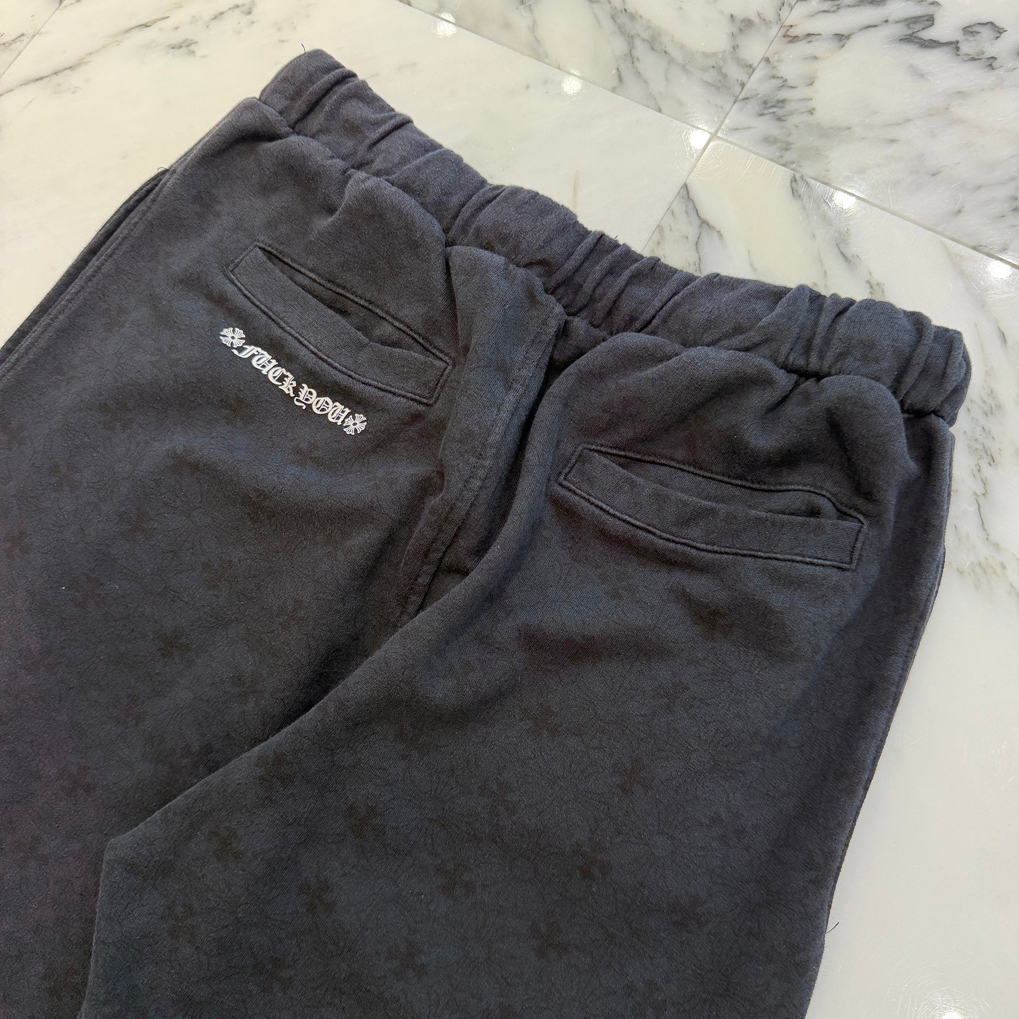 CHROME HEARTS CH Plus Horseshoe Fuck You Logo Sweat Long Pants Size L クロムハーツ CHプラス総柄 ホースシュー ファックユー ロゴ スウェットロングパンツ サイズL