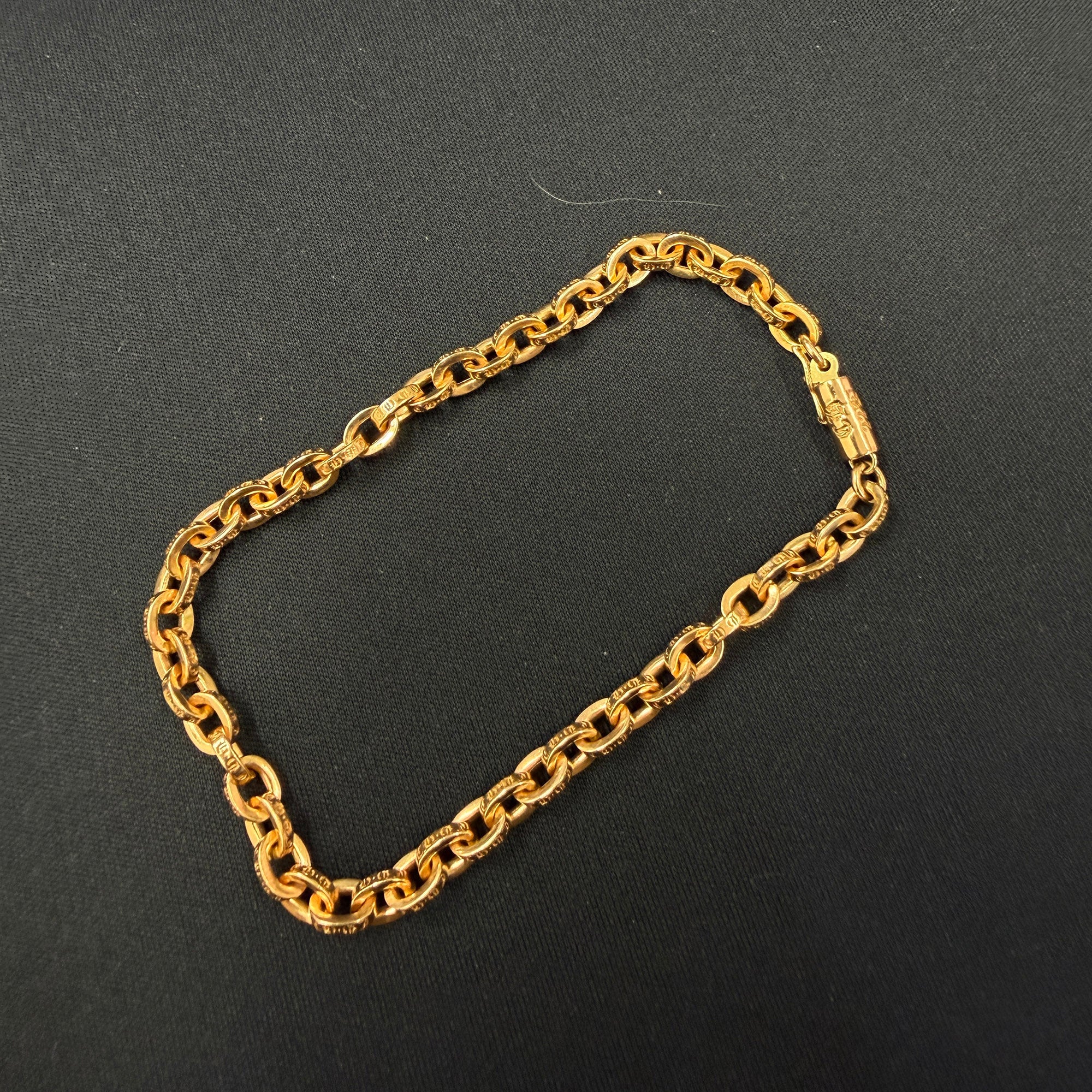 CHROME HEARTS 22K PAPER CHAIN BRACELET Size 8 Inch クロムハーツ 22K ペーパー チェーン ブレスレット サイズ8インチ
