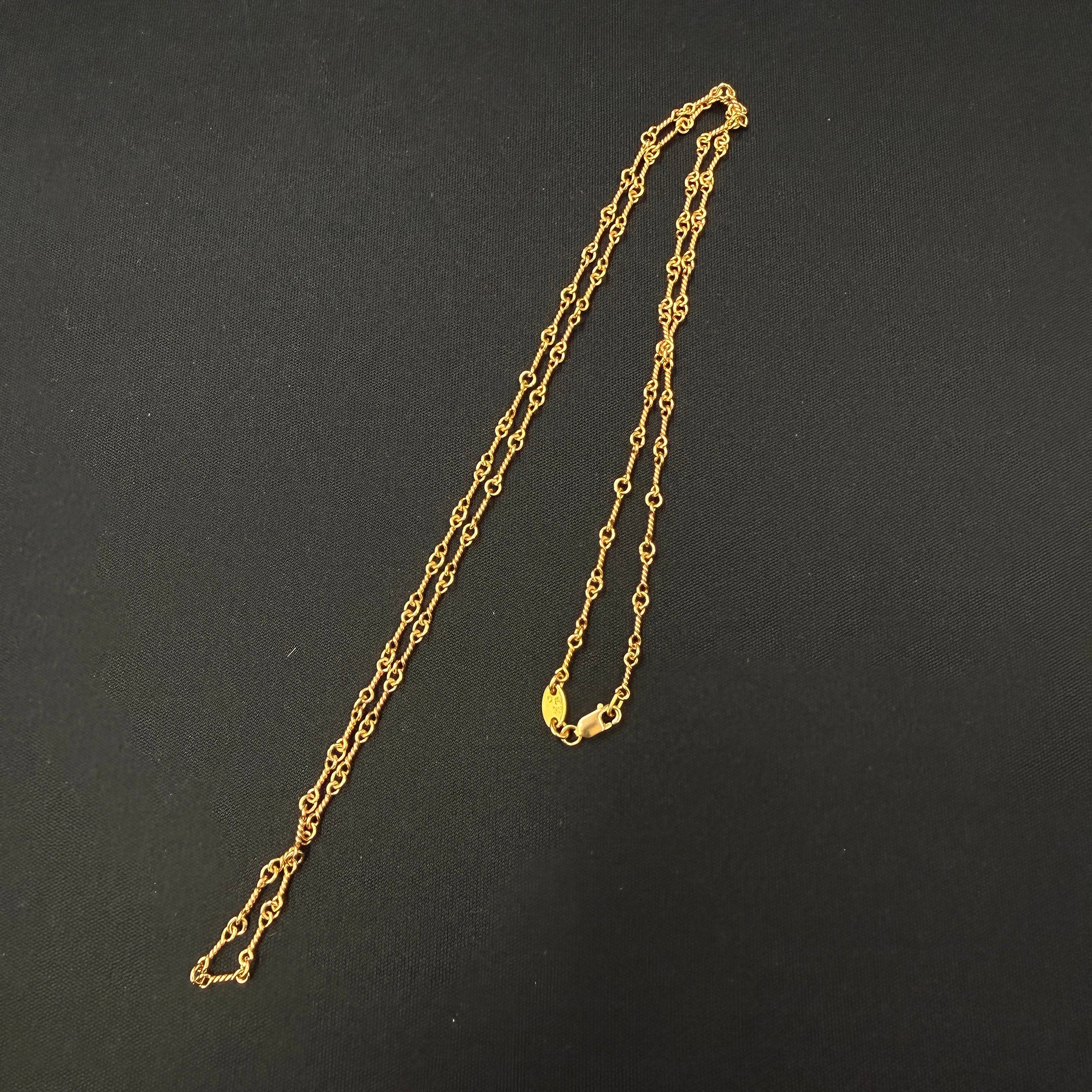 CHROME HEARTS 22K Twist Chain Necklace Size 24 Inch クロムハーツ 22K ツイストチェーン ネックレス サイズ 24インチ