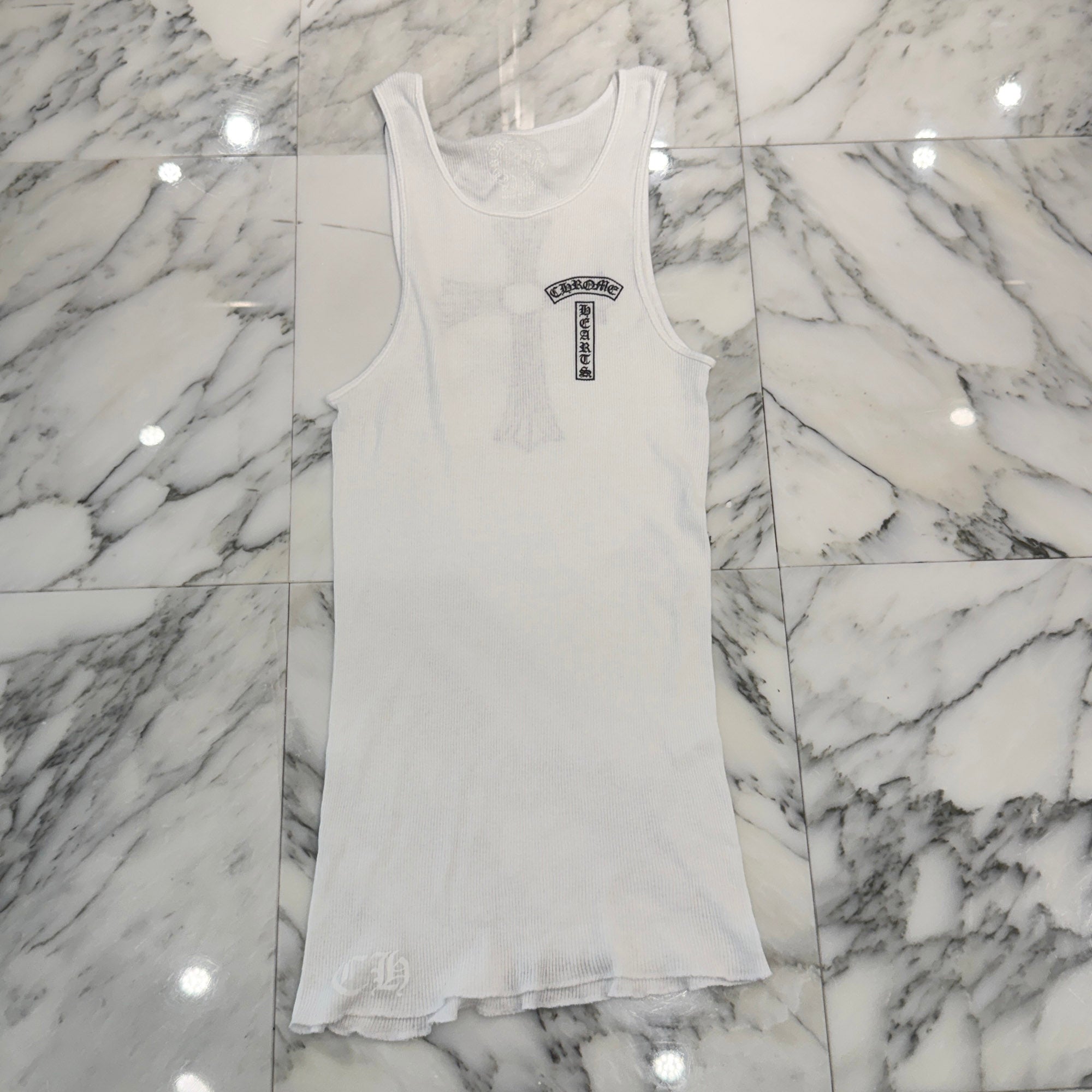 CHROME HEARTS T Bar Logo Back Cross Print Tank Top Size L クロムハーツ Tバーロゴ バッククロスプリント タンクトップ サイズL