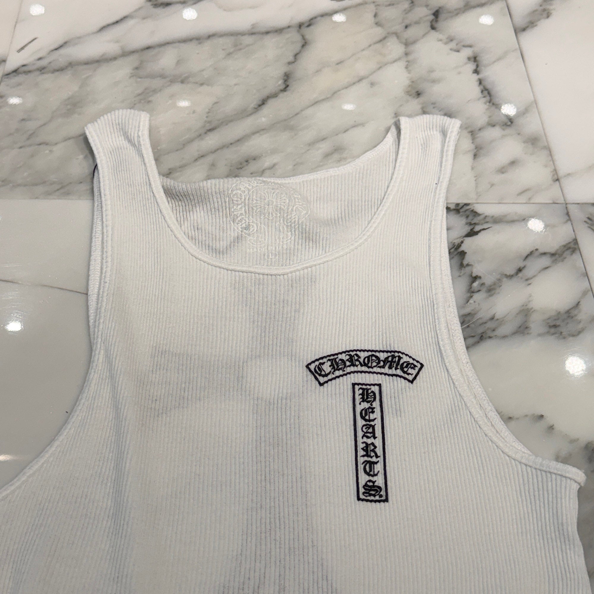 CHROME HEARTS T Bar Logo Back Cross Print Tank Top Size L クロムハーツ Tバーロゴ バッククロスプリント タンクトップ サイズL