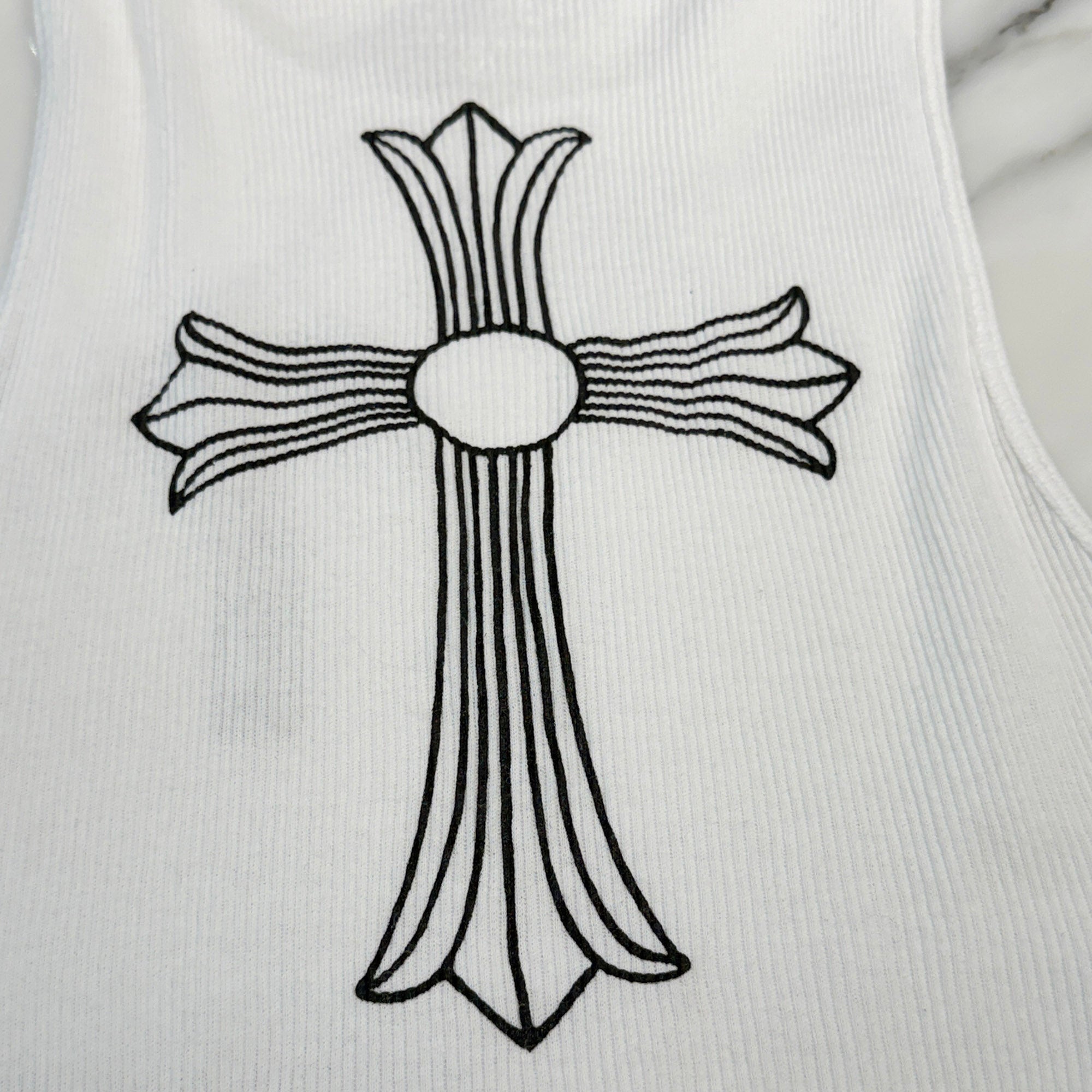 CHROME HEARTS T Bar Logo Back Cross Print Tank Top Size L クロムハーツ Tバーロゴ バッククロスプリント タンクトップ サイズL