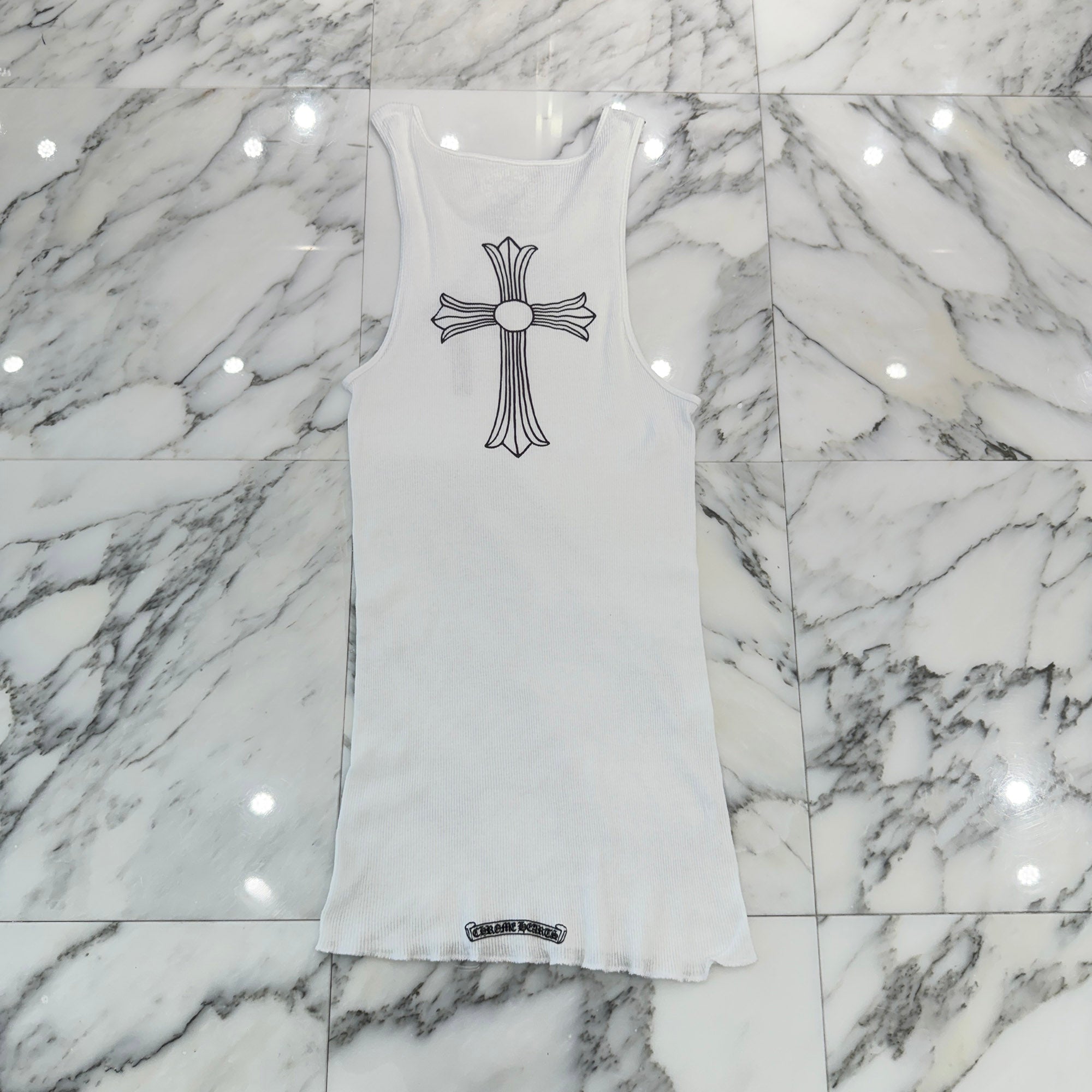 CHROME HEARTS T Bar Logo Back Cross Print Tank Top Size L クロムハーツ Tバーロゴ バッククロスプリント タンクトップ サイズL